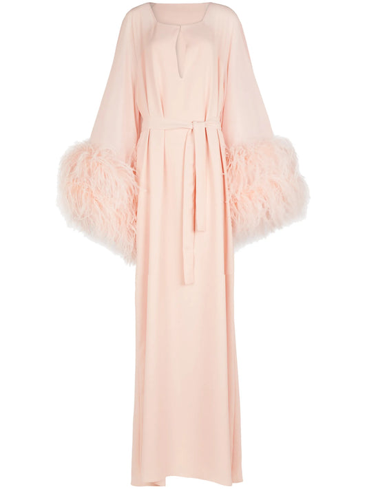 Daphnie feather-embellished gown