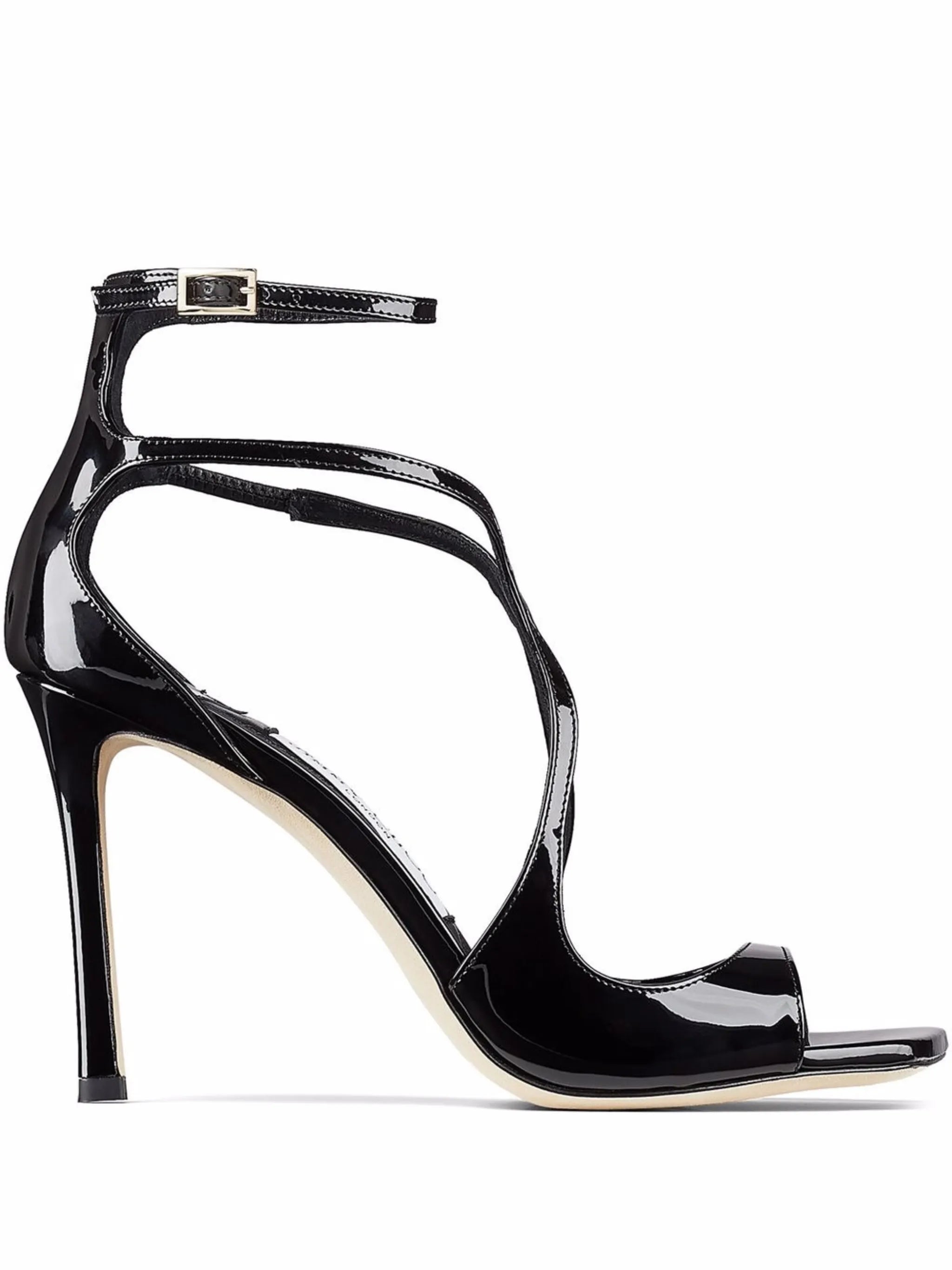 patent-leather strappy sandals