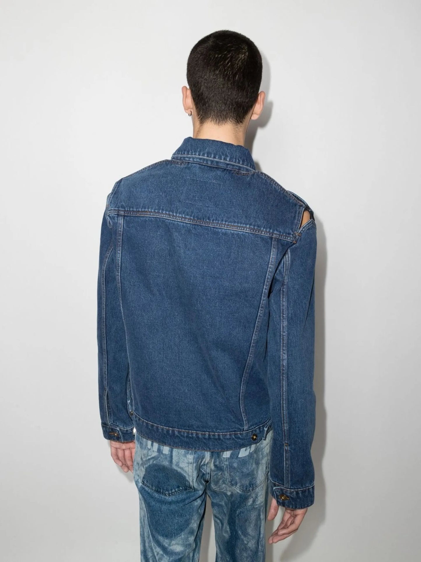 cut out-detail denim jacket