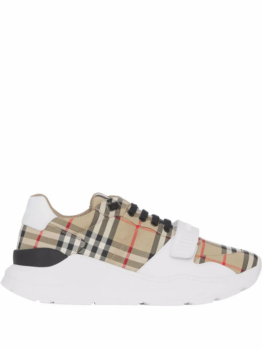 check suede sneakers