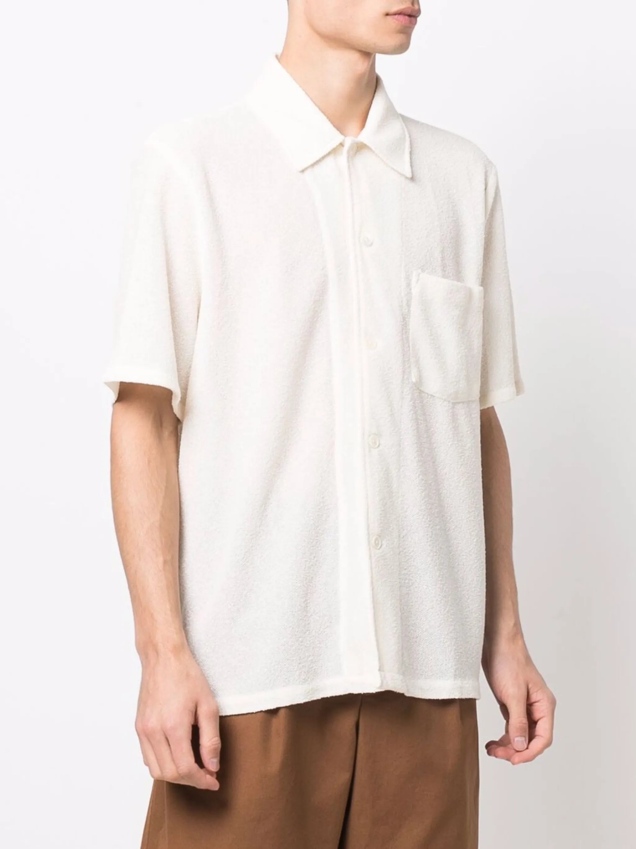 textured-finish short-sleeve shirt