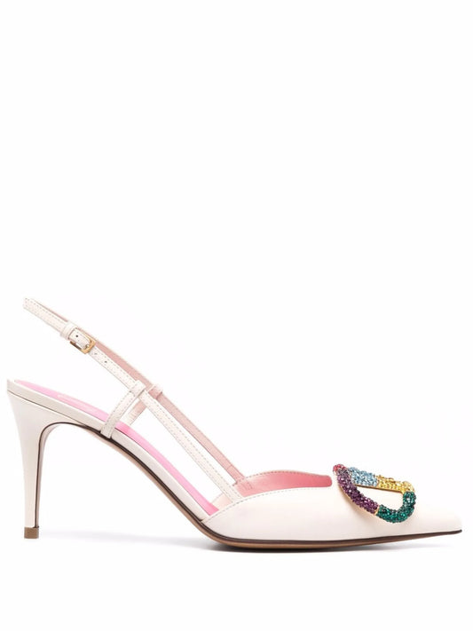 crystal-embellished VLogo pumps