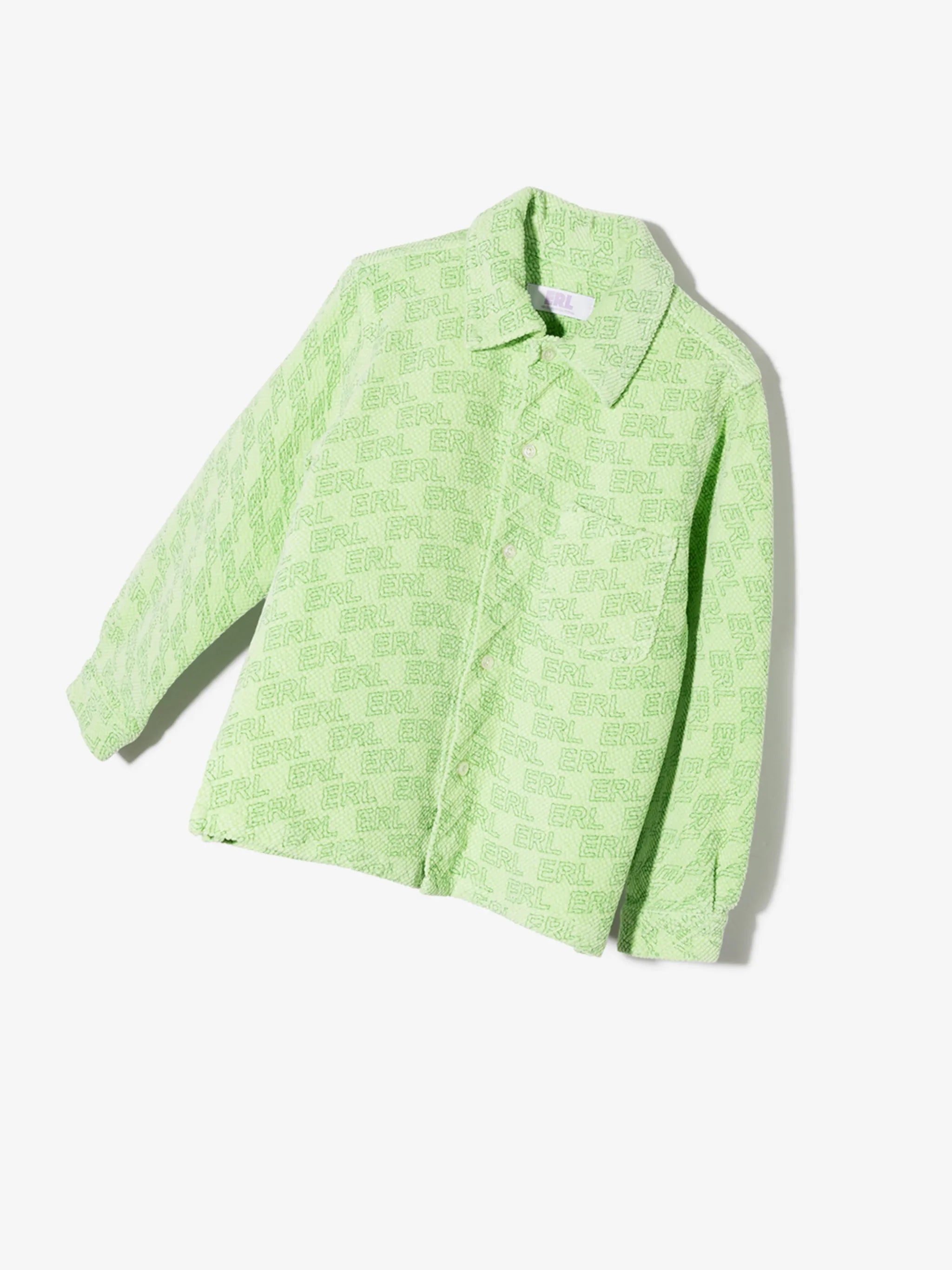 logo-print corduroy shirt