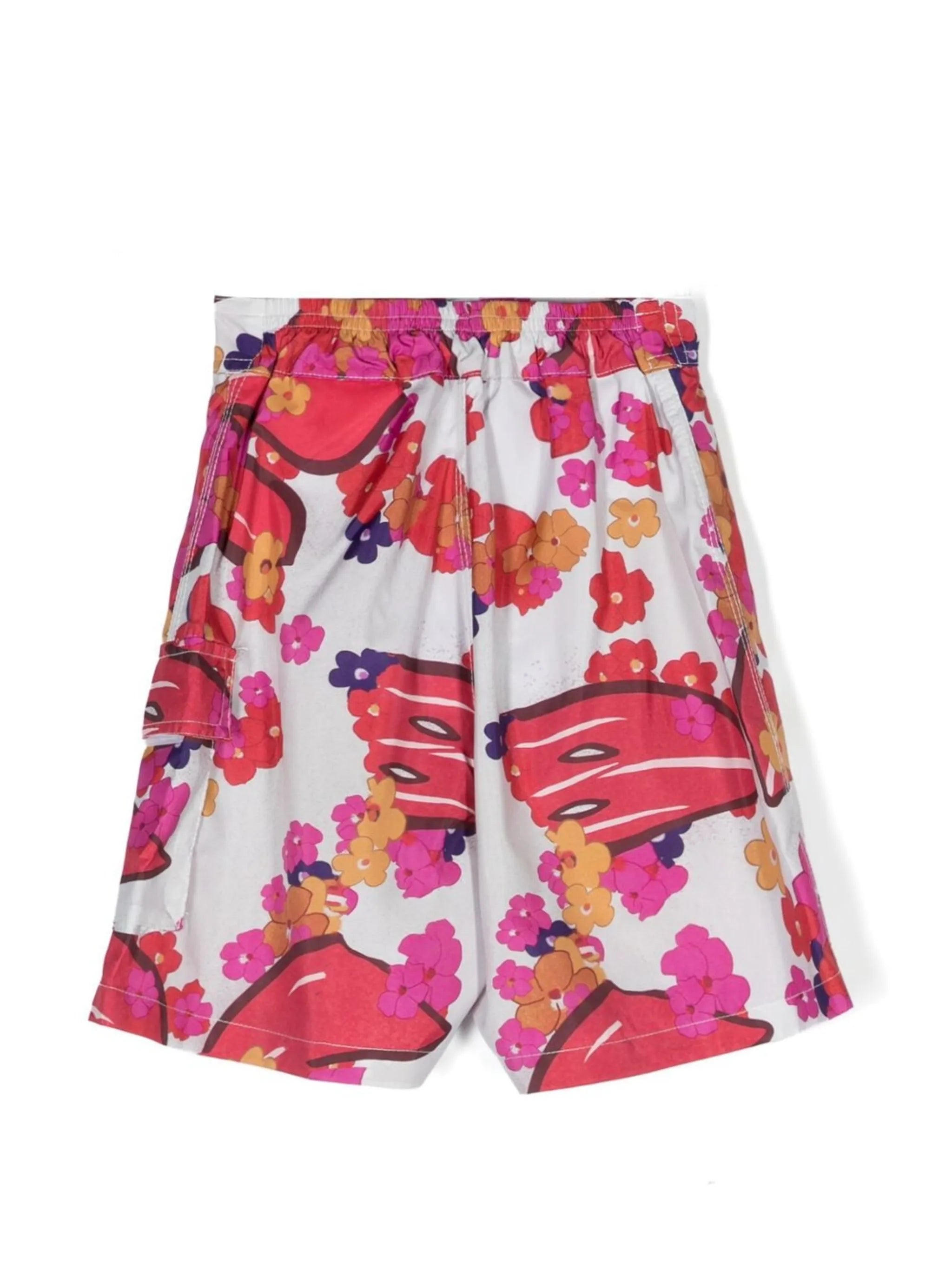 floral-print swimming shorts