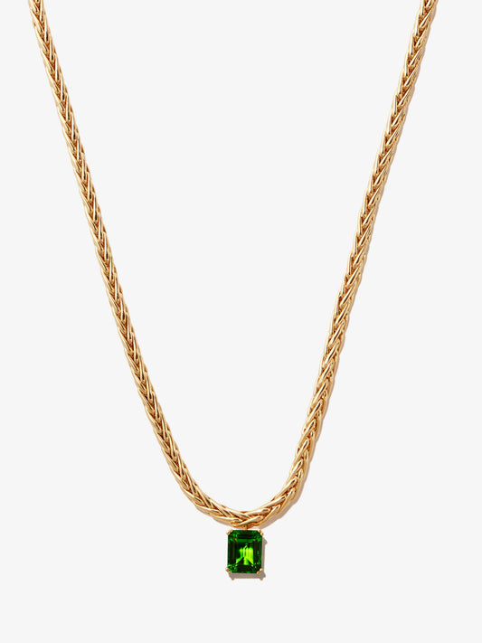 18kt yellow gold emerald necklace