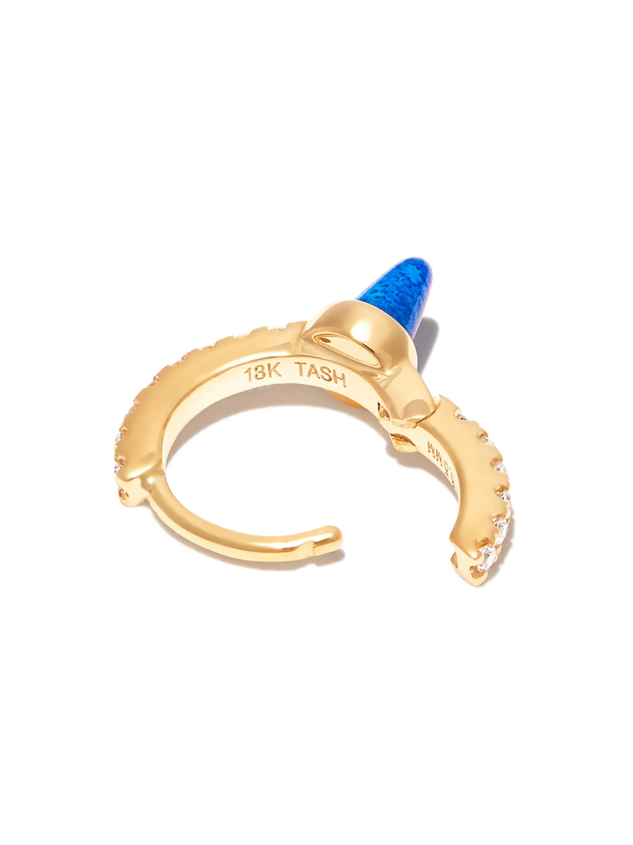 18kt yellow gold Spike lapis lazuli earring