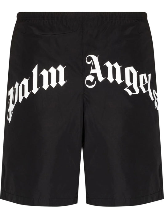 curved logo swimming shorts