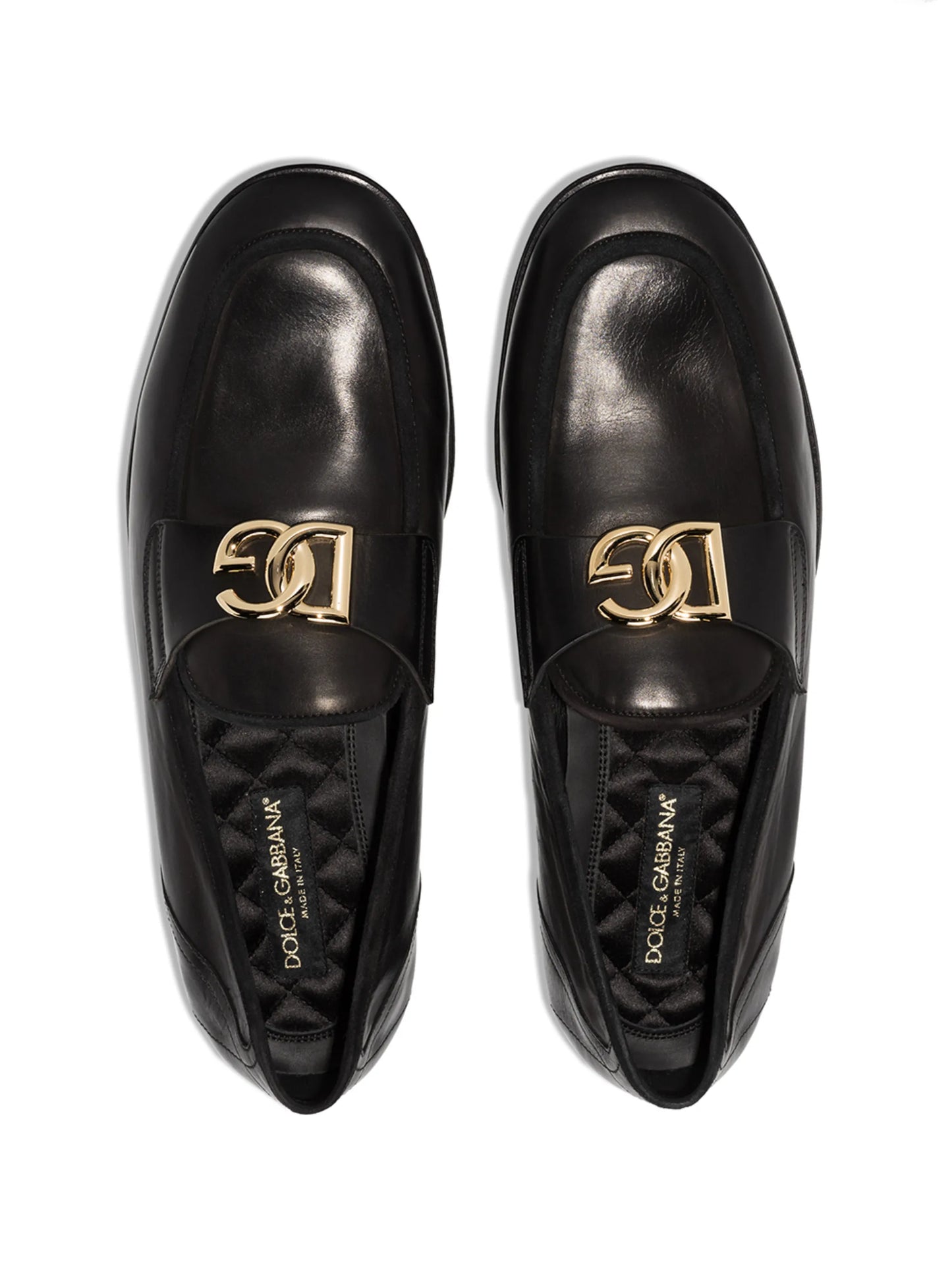 DG-plaque leather loafers