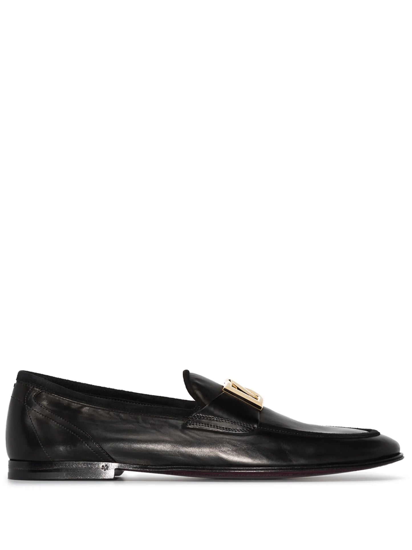 DG-plaque leather loafers
