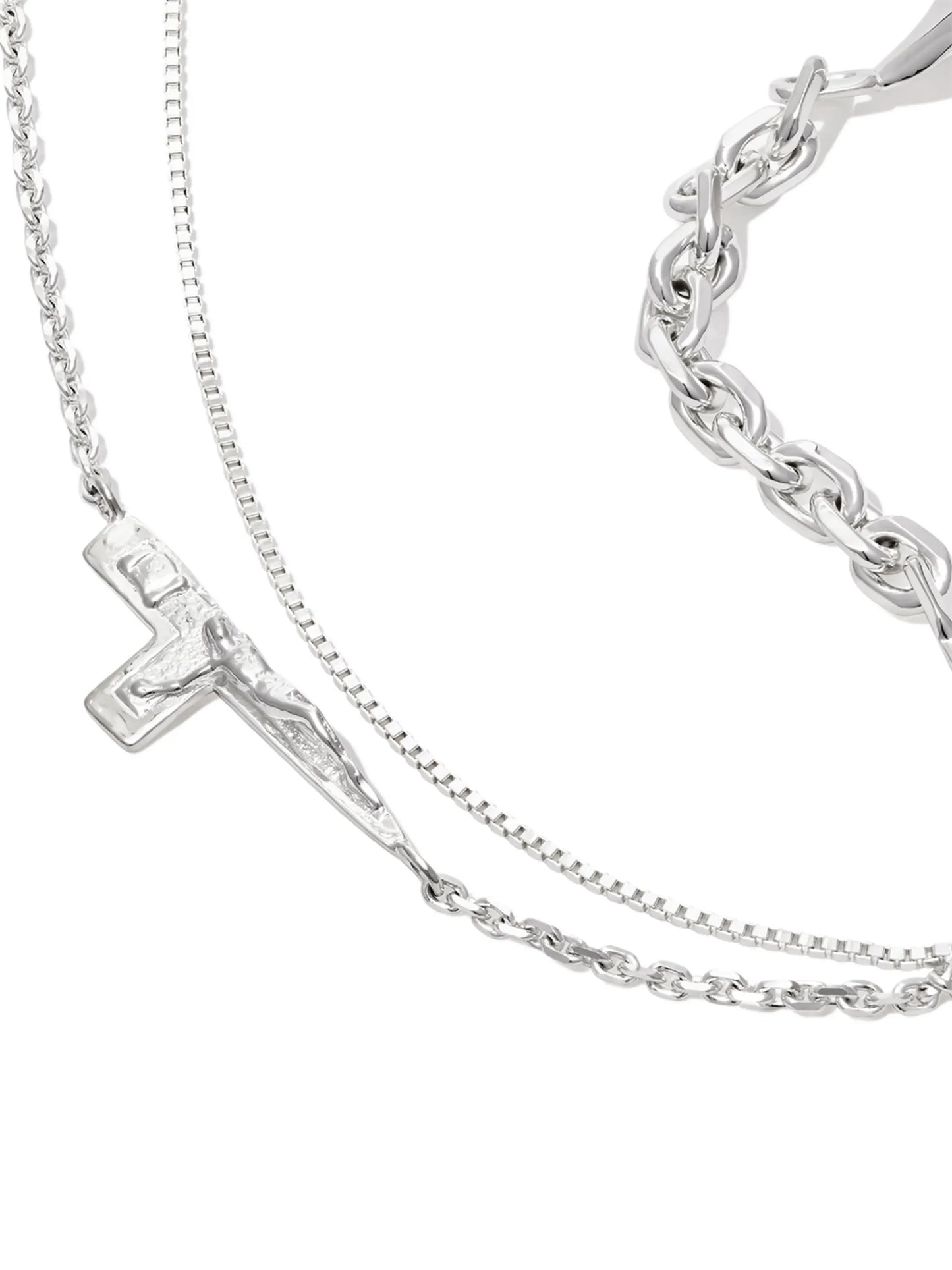 mix chain cross-detail necklace