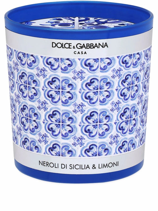 Blu Mediterraneo-print scented candle (250g)