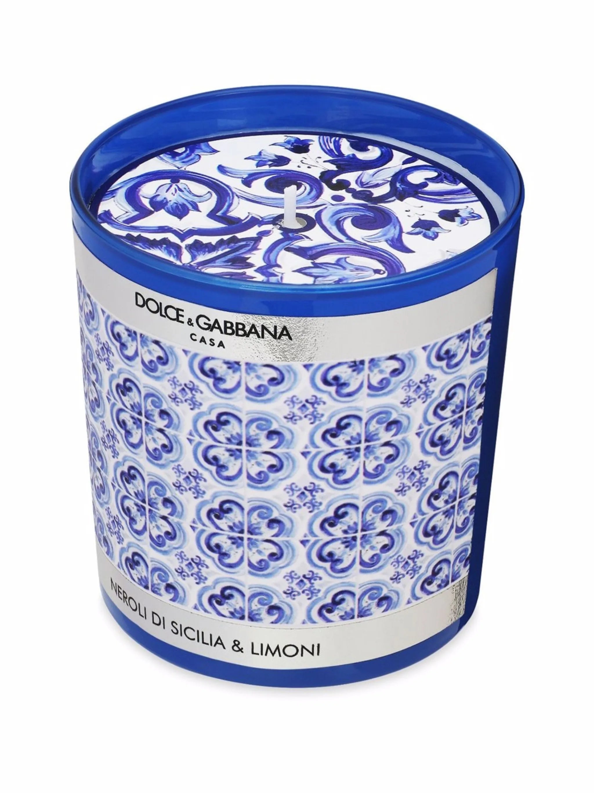 Blu Mediterraneo-print scented candle (250g)