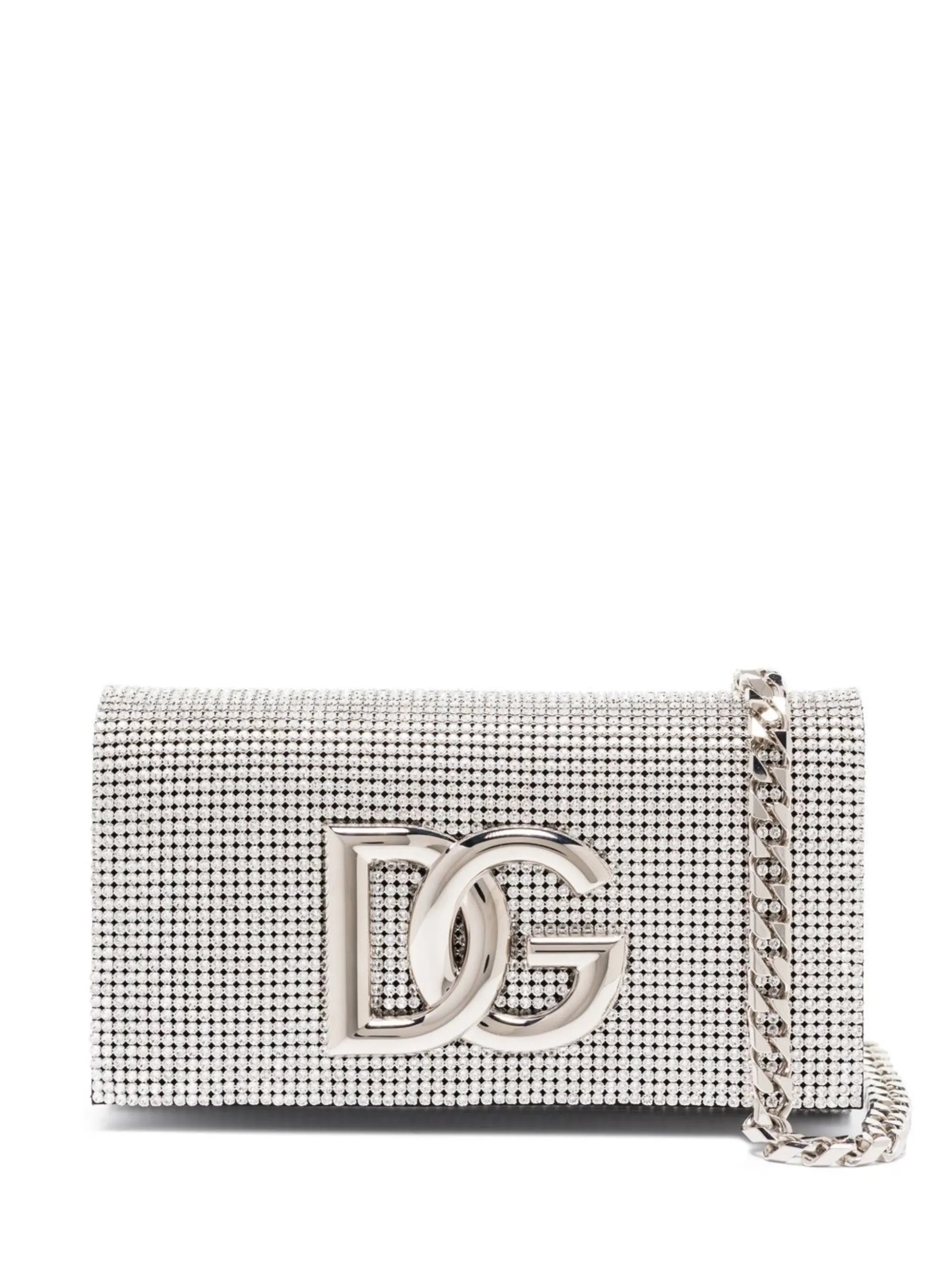 DG-logo mesh crystal shoulder bag