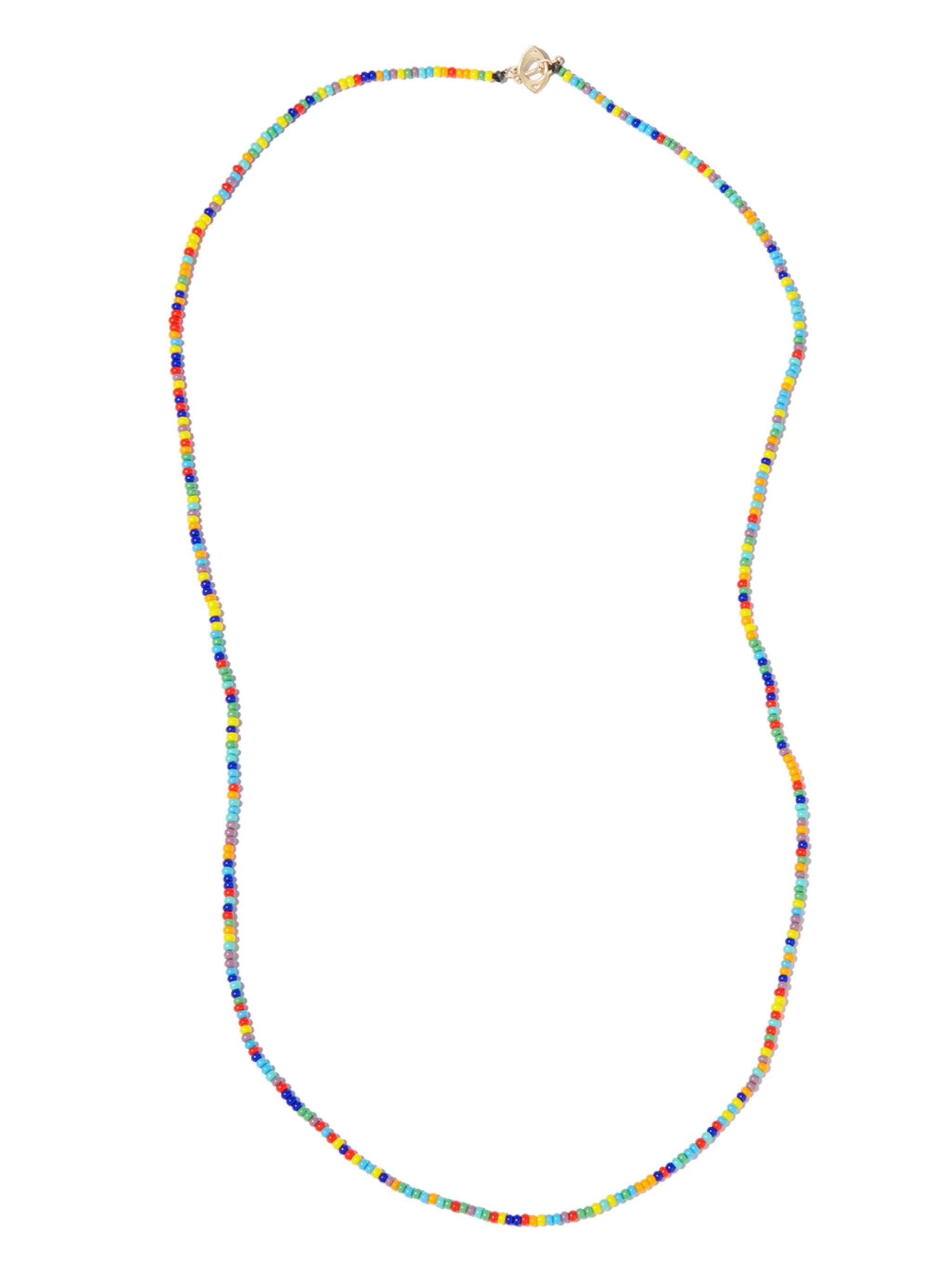 14kt yellow gold evil eye beaded necklace