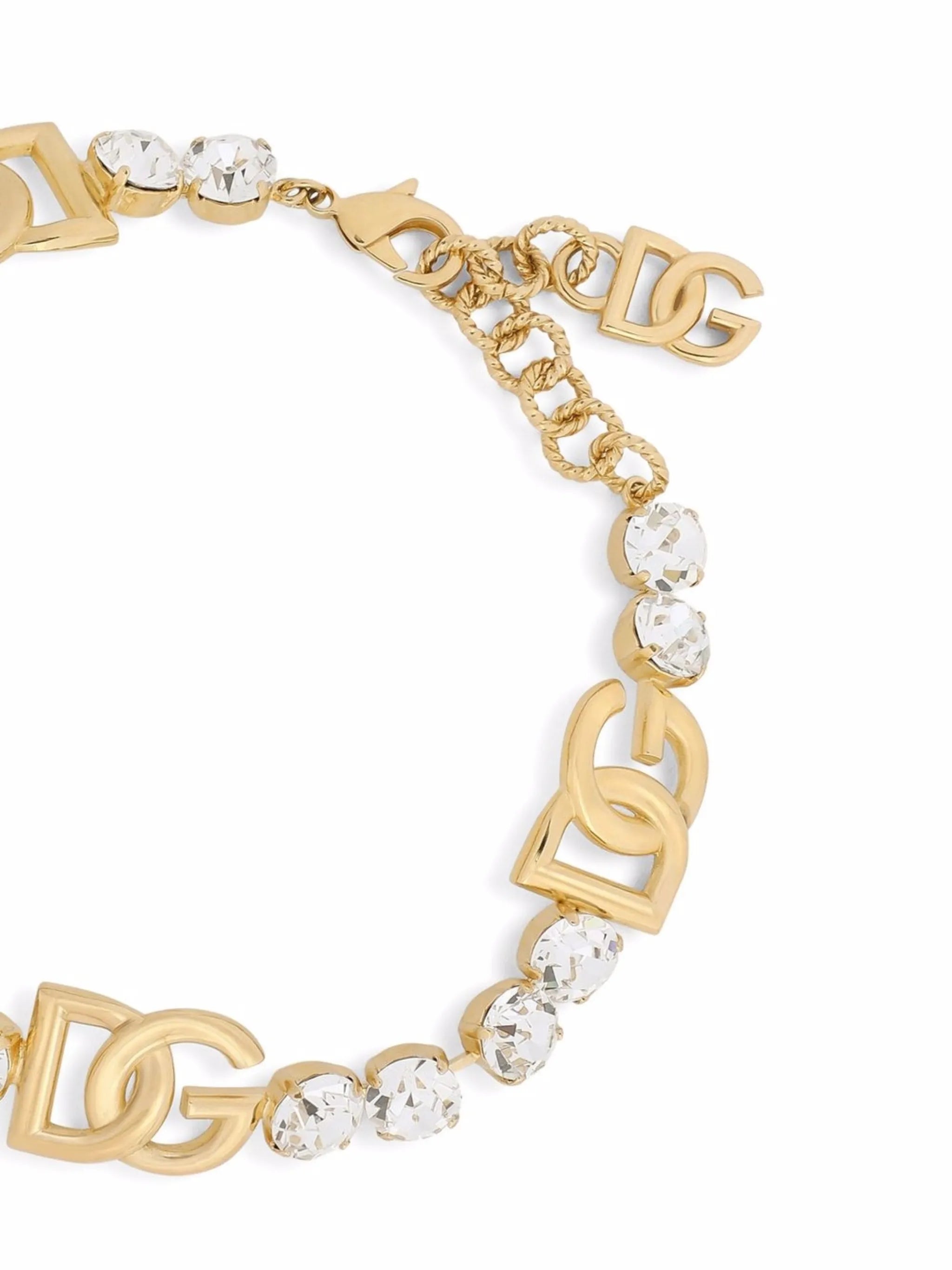 DG-logo rhinestone-embellished choker