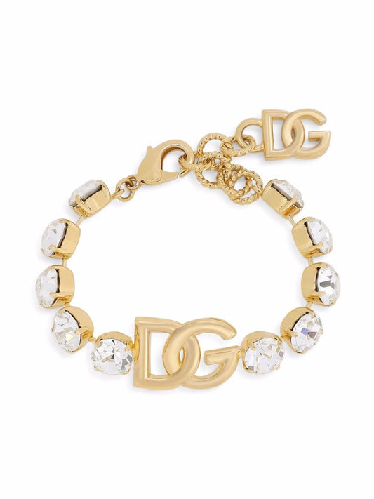 DG logo crystal rhinestones-embellished bracelet