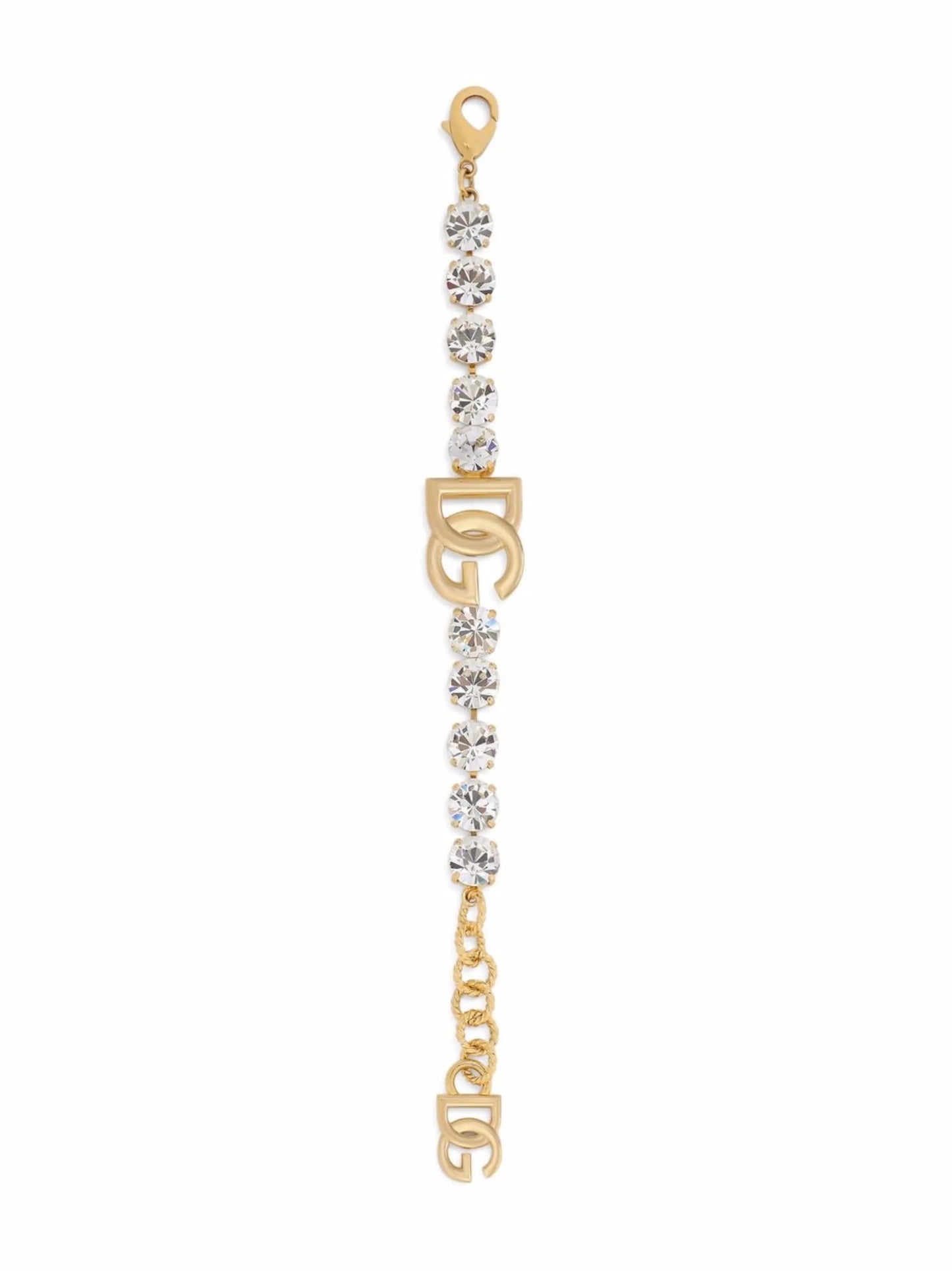 DG logo crystal rhinestones-embellished bracelet