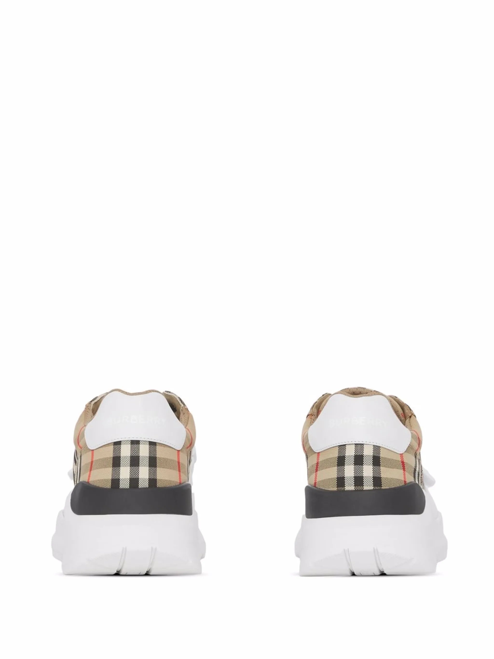 Check-pattern touch-strap sneakers