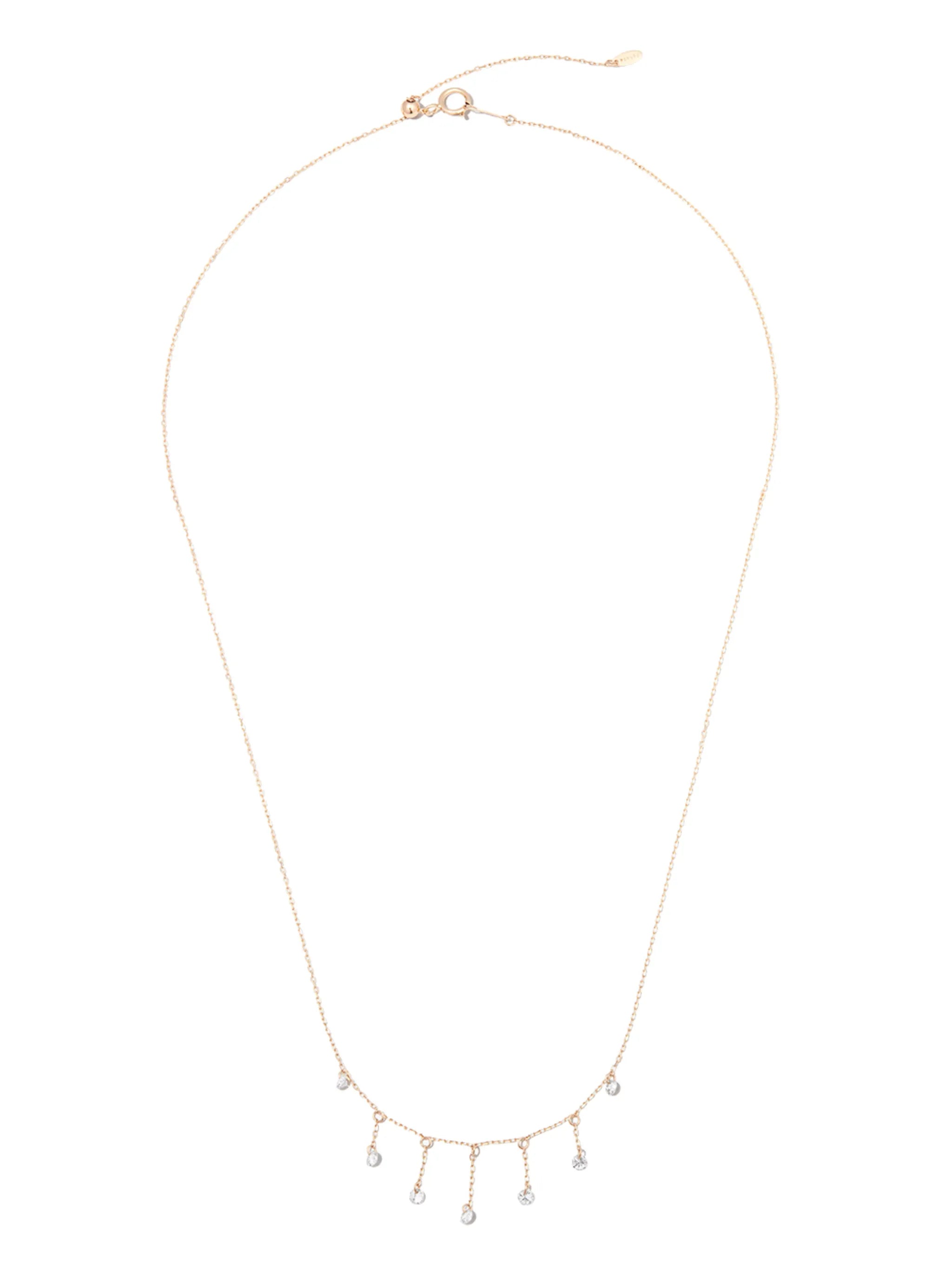 18kt yellow gold Bohème diamond drop necklace