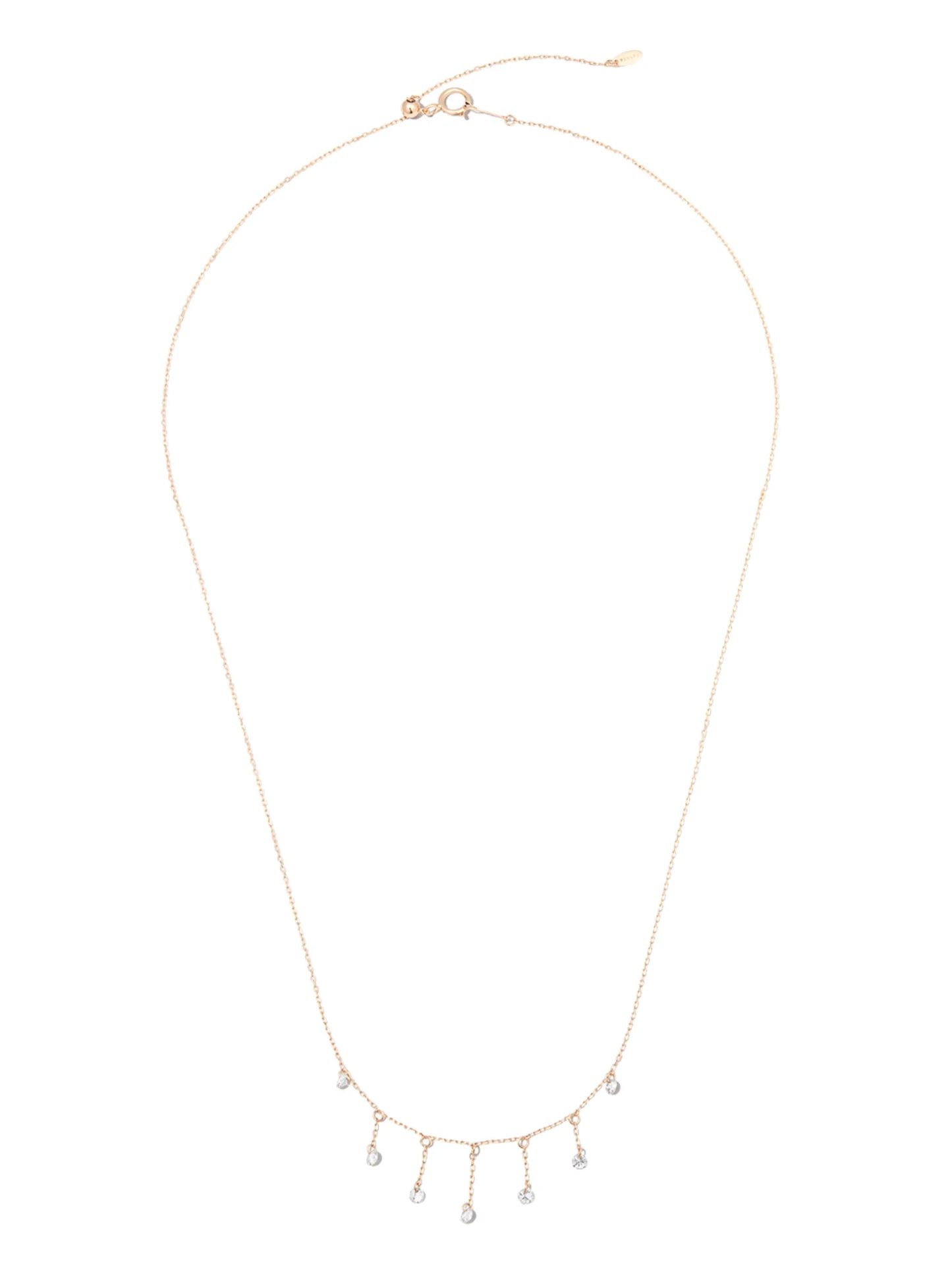 18kt yellow gold Bohème diamond drop necklace