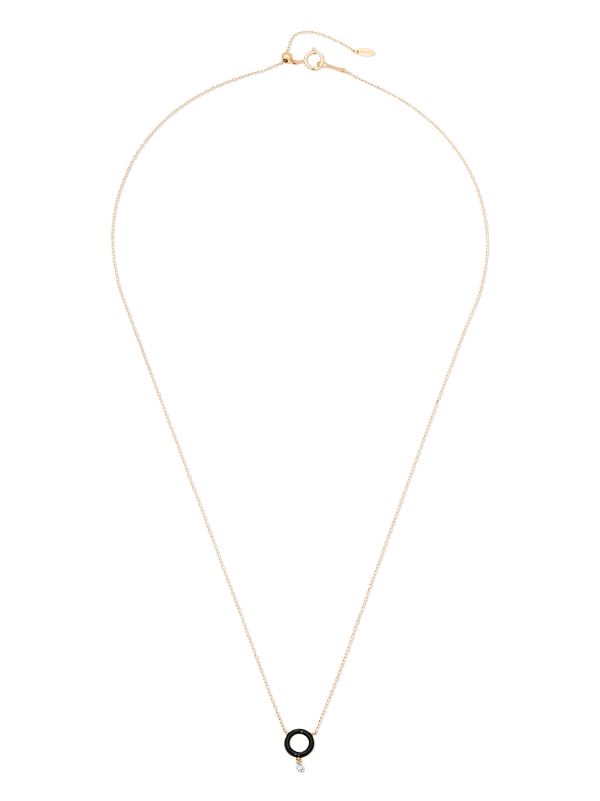 18kt yellow gold diamond pendant necklace