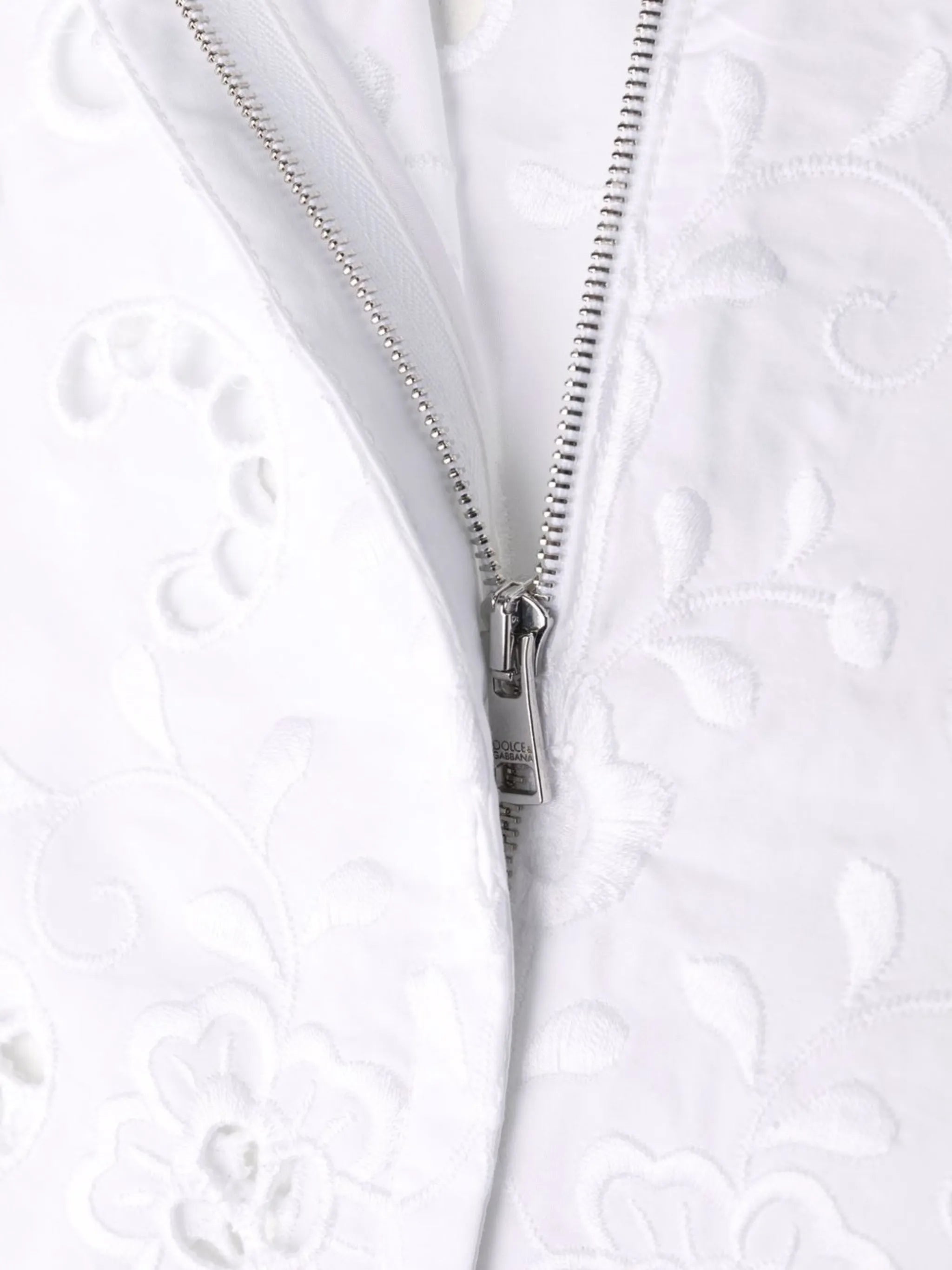 broderie-anglaise bell-sleeve mini dress