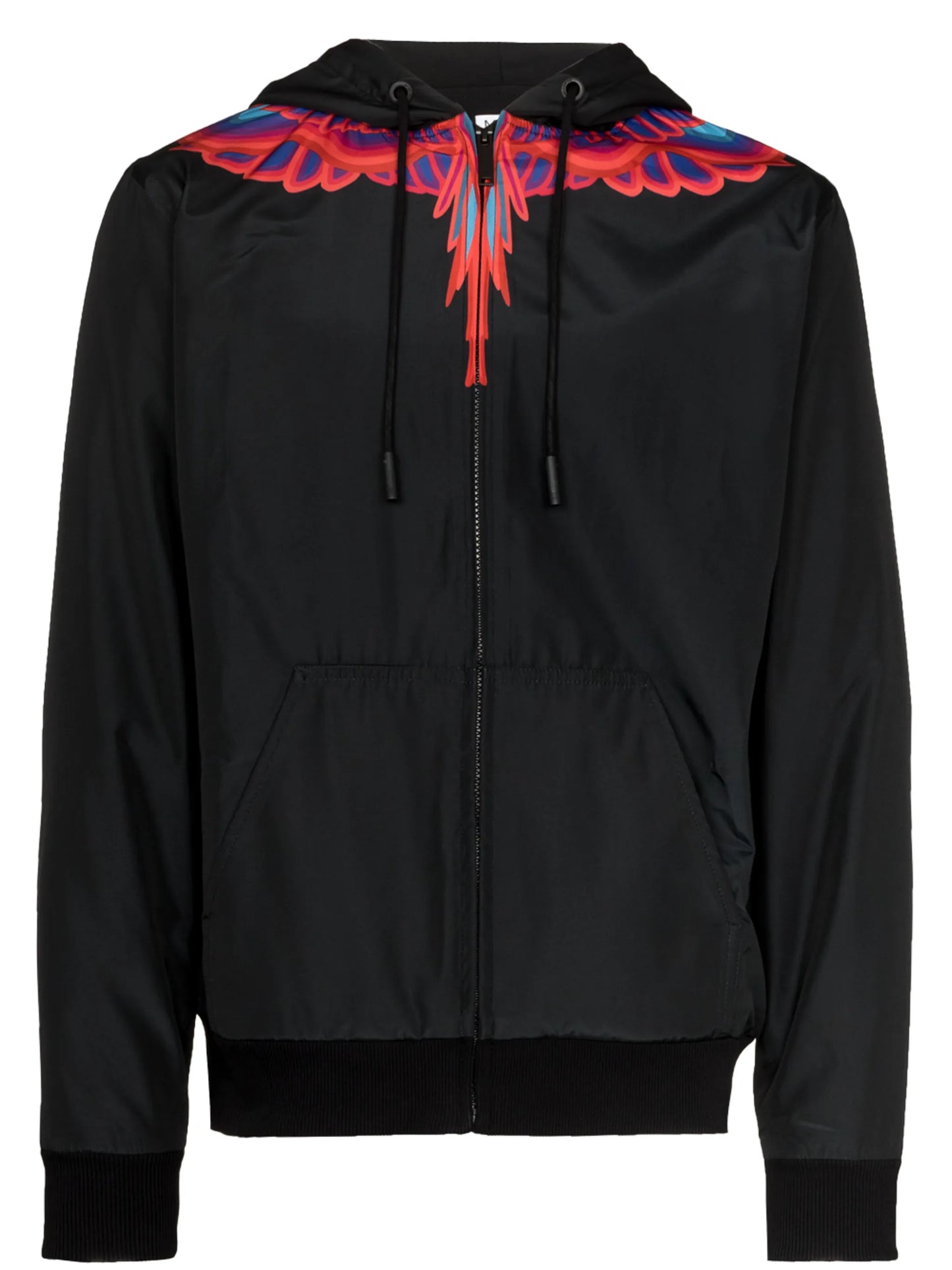 Curved Wings-print hooded jacket