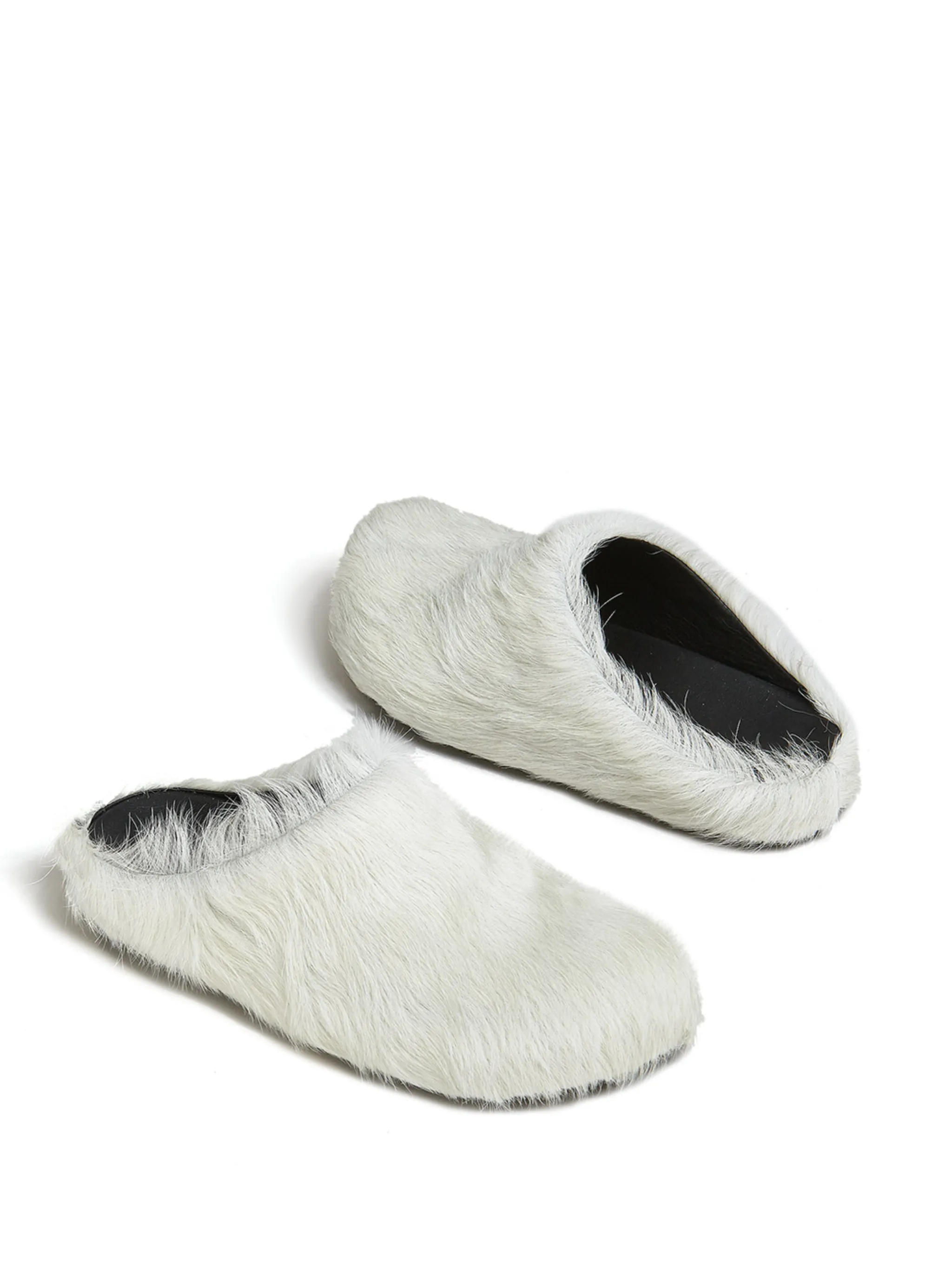 long hair calfskin Fussbett sabots
