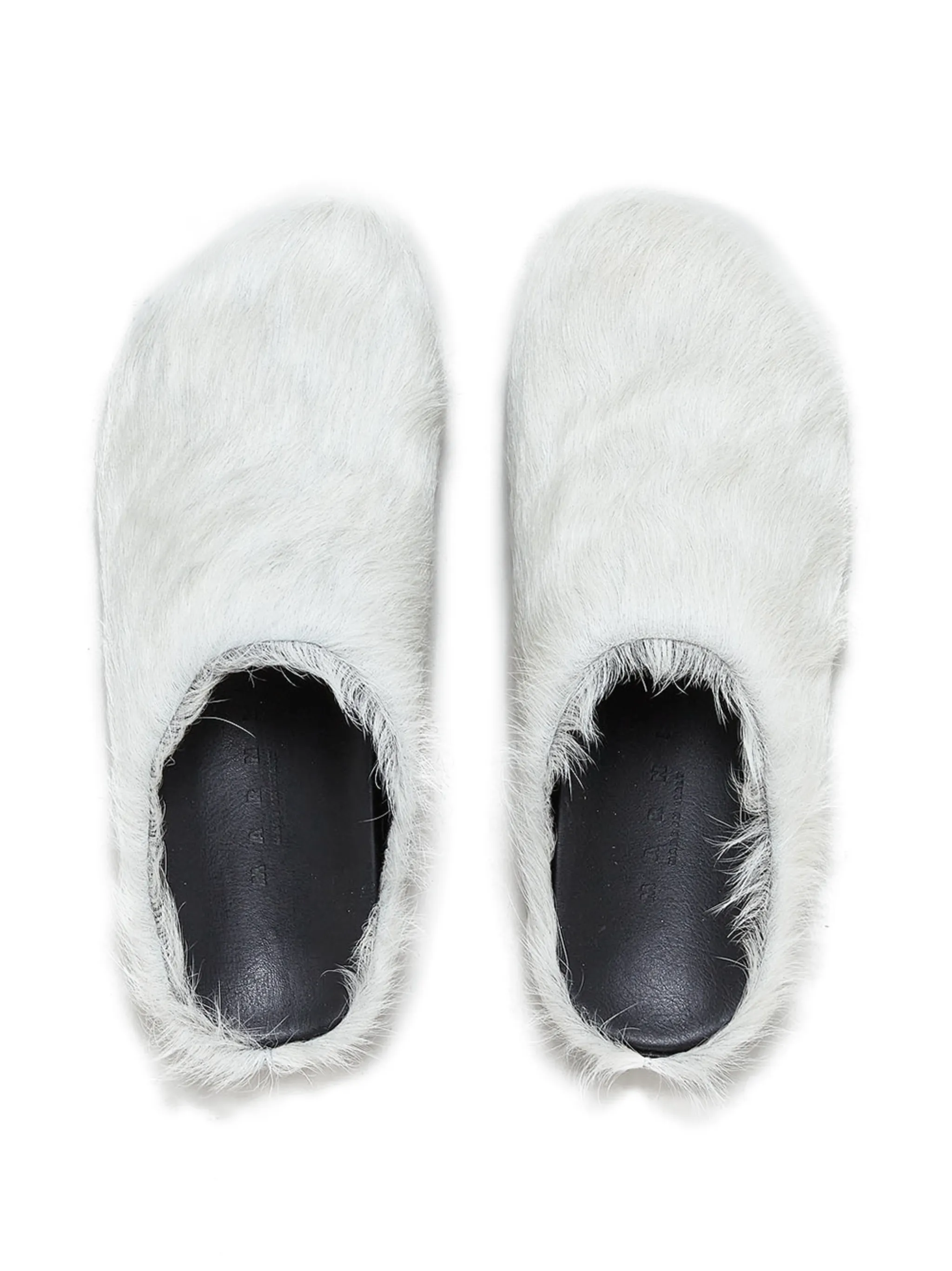 long hair calfskin Fussbett sabots