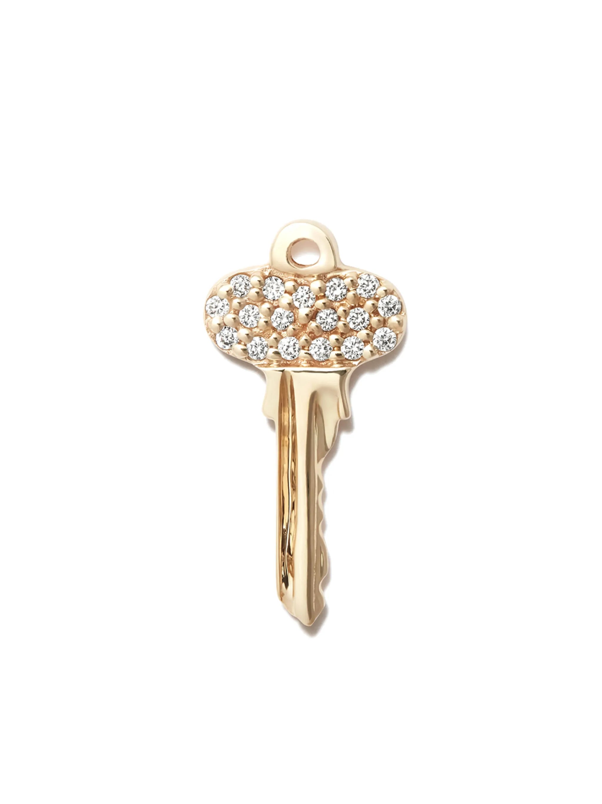 14kt yellow gold diamond stud earring