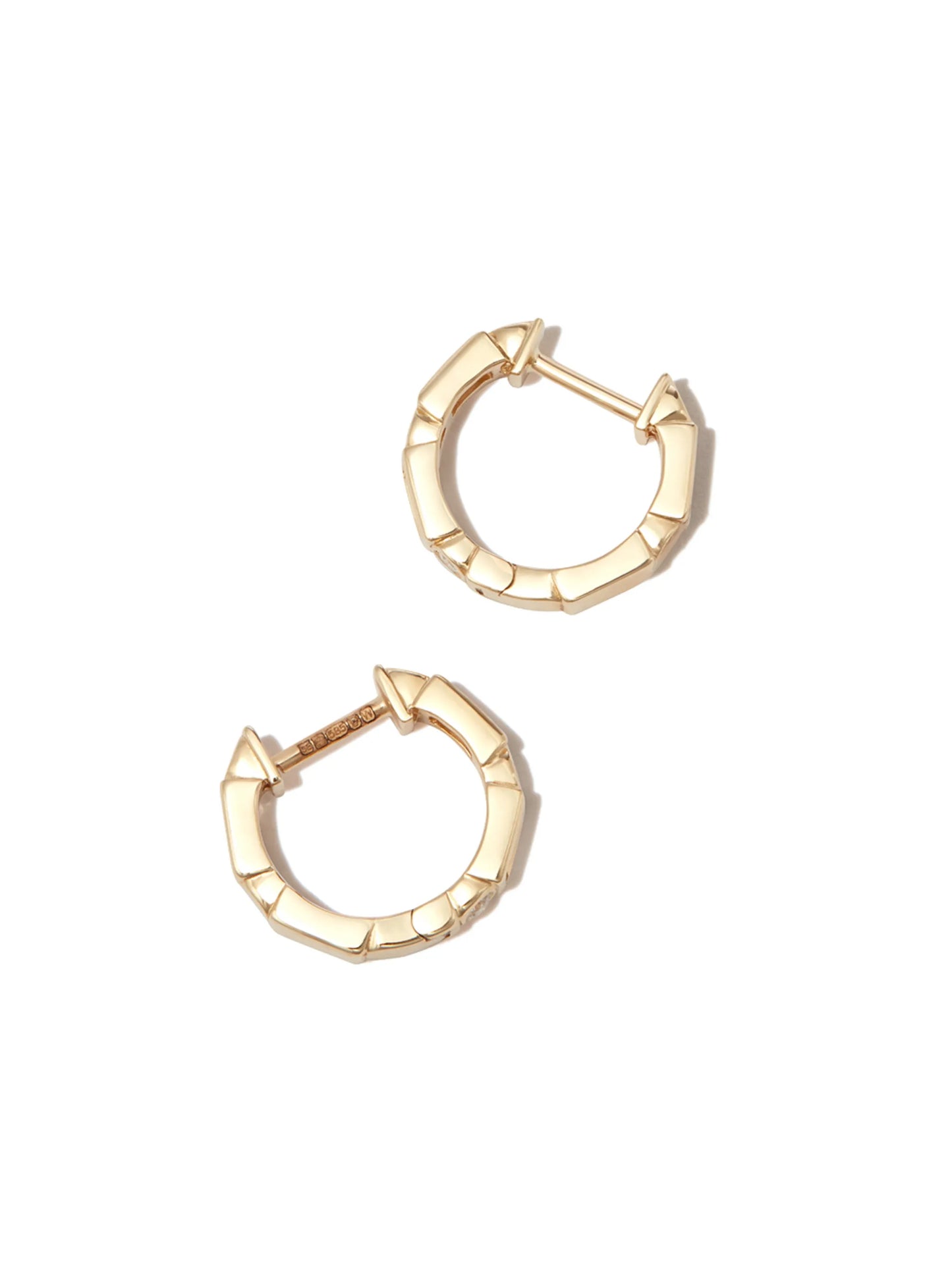 14kt yellow gold diamond huggie earrings