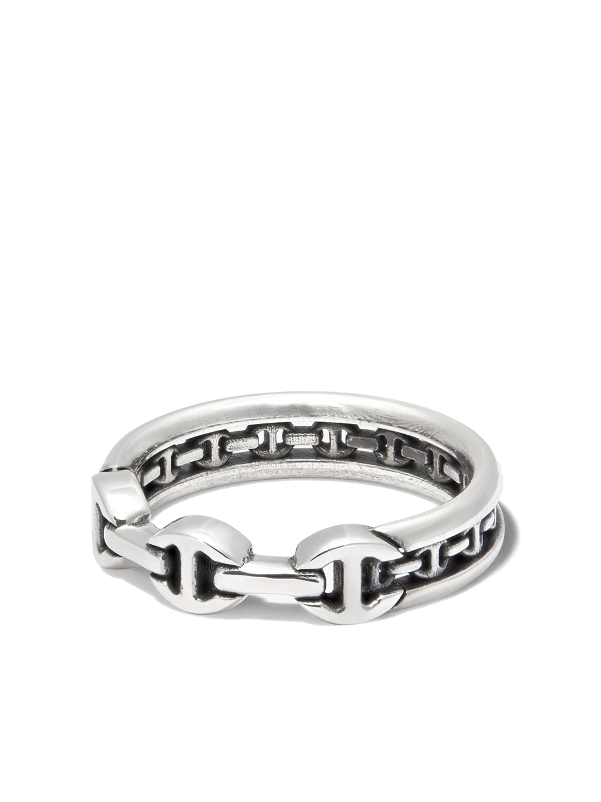 sterling silver chain-link ring