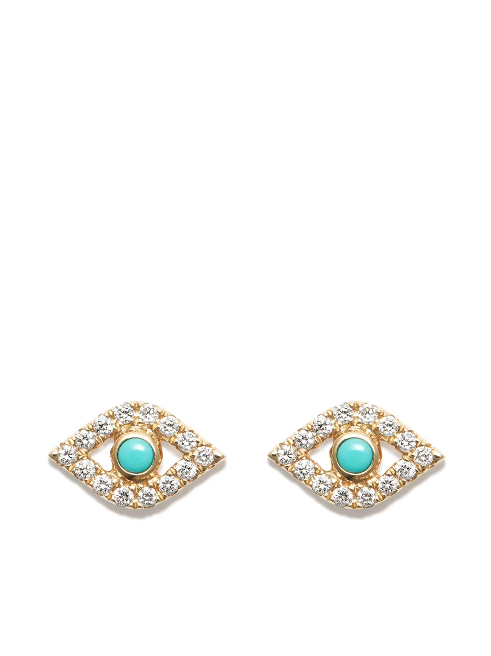 14kt yellow gold Evil Eye stud earrings
