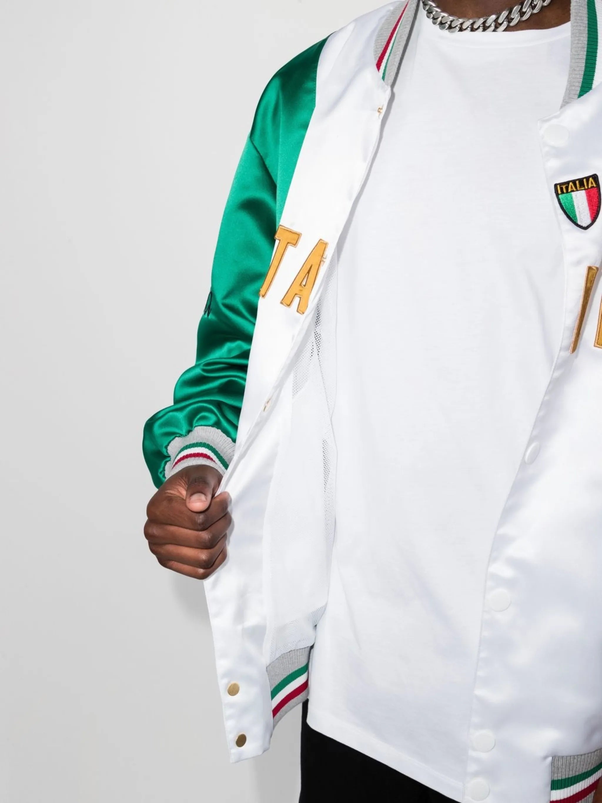 Italia colour-block bomber jacket