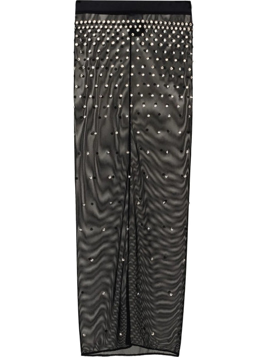 crystal-embellished sheer skirt