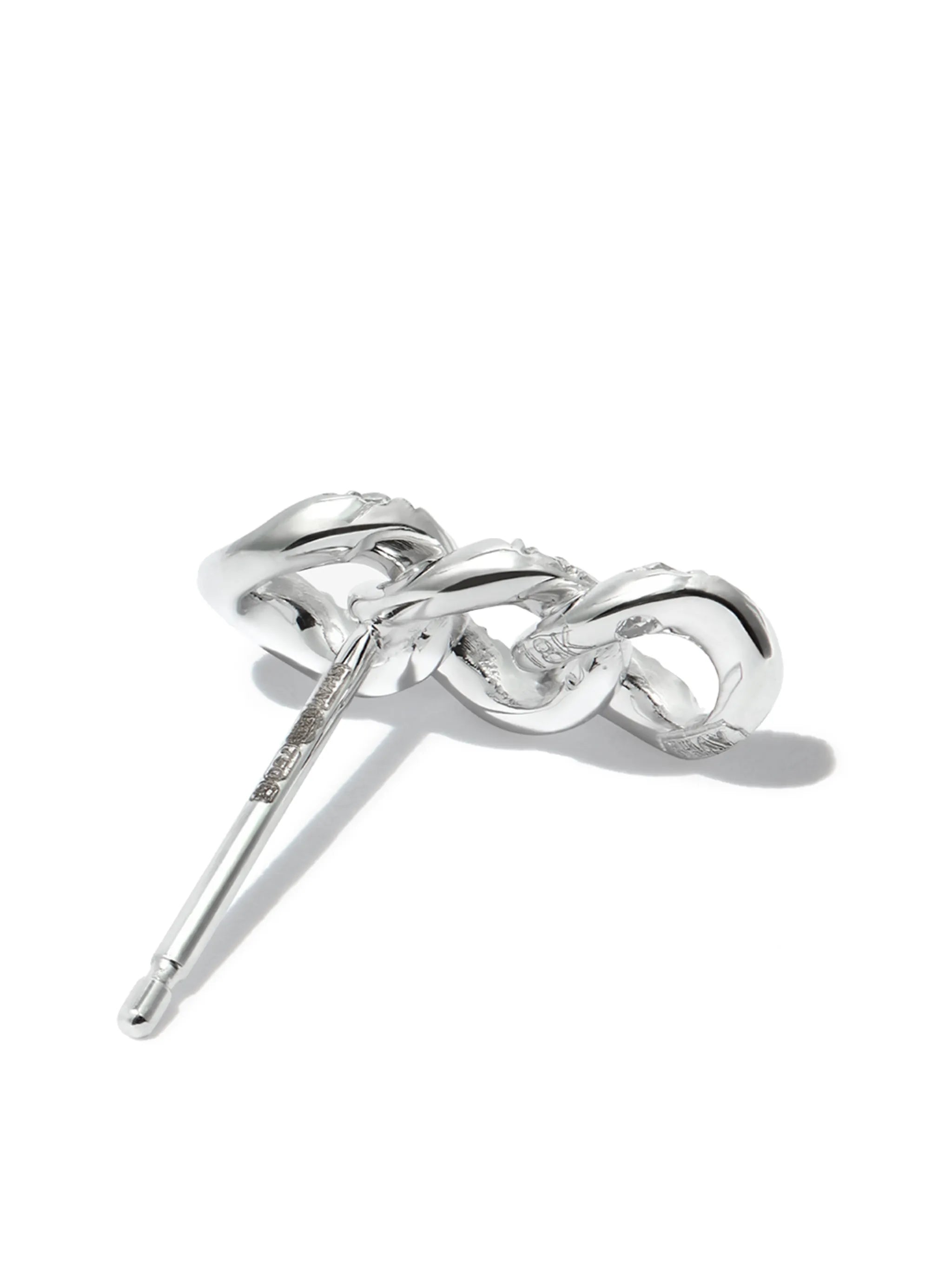 18K white gold diamond chain stud earring