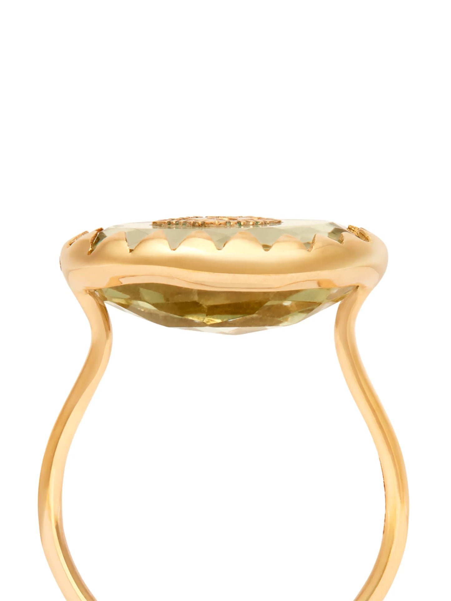 9kt yellow gold Amy diamond and amethyst ring