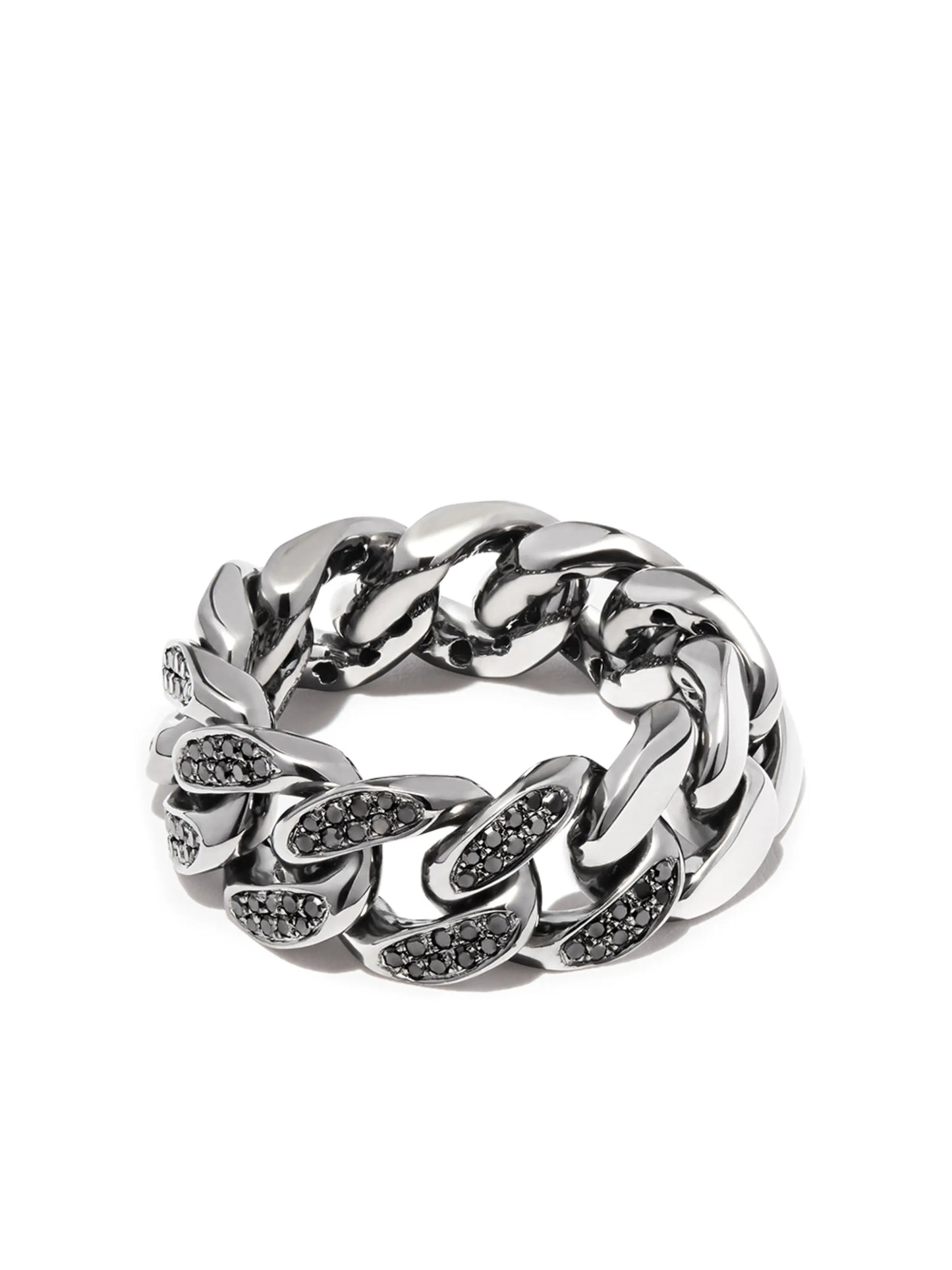 18K white gold diamond link ring