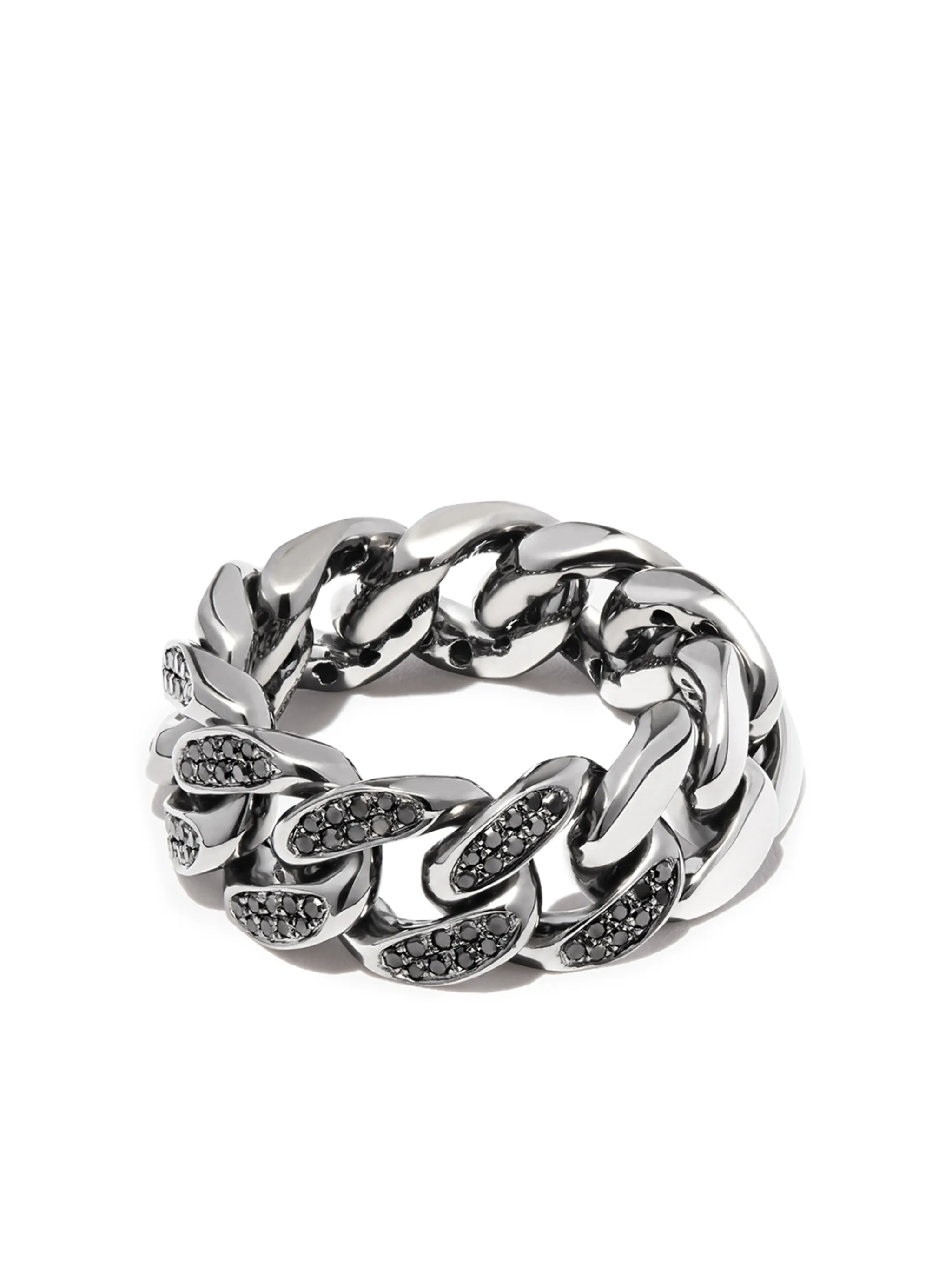 18K white gold diamond link ring