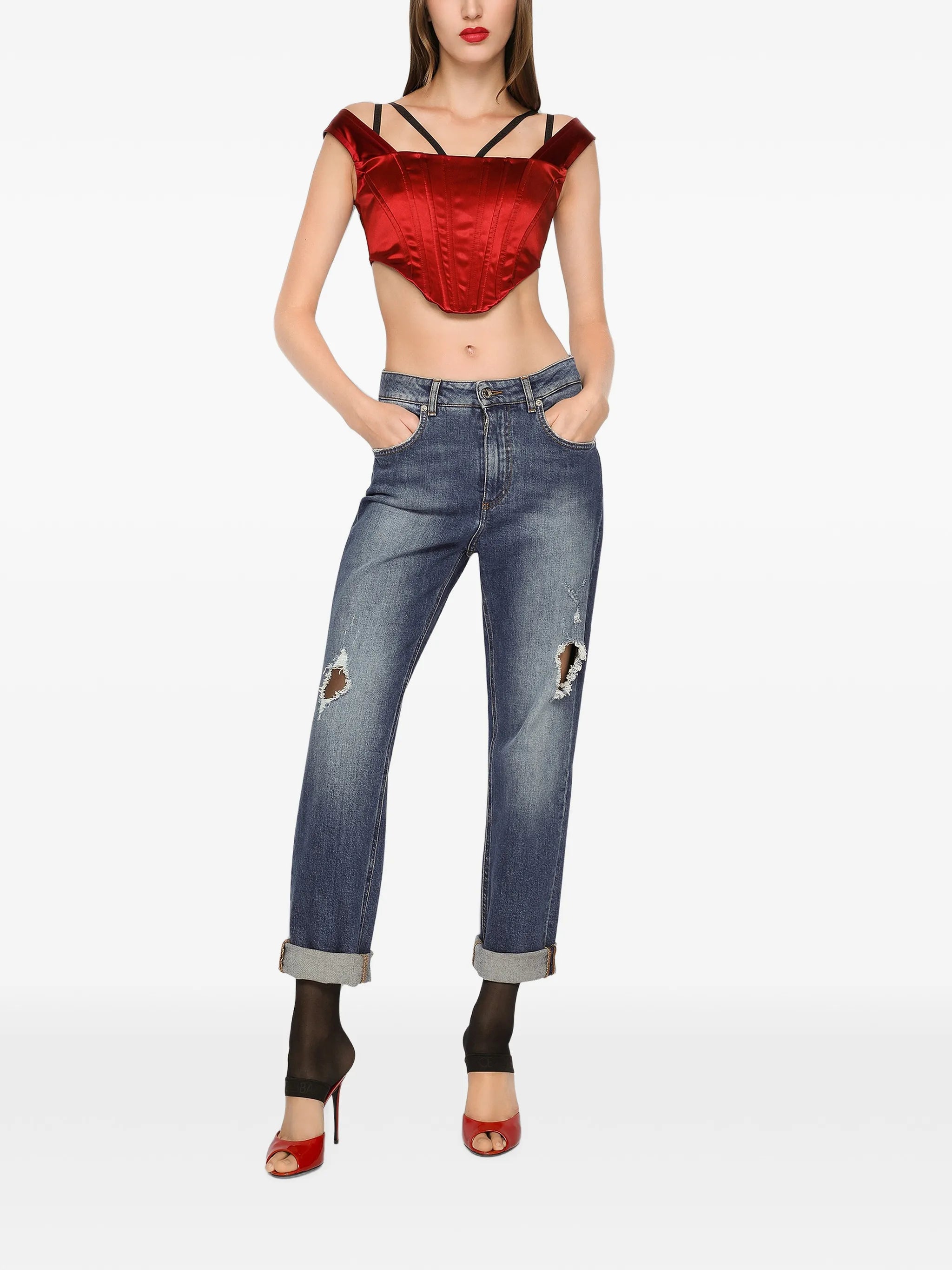 distressed boyfriend jeans