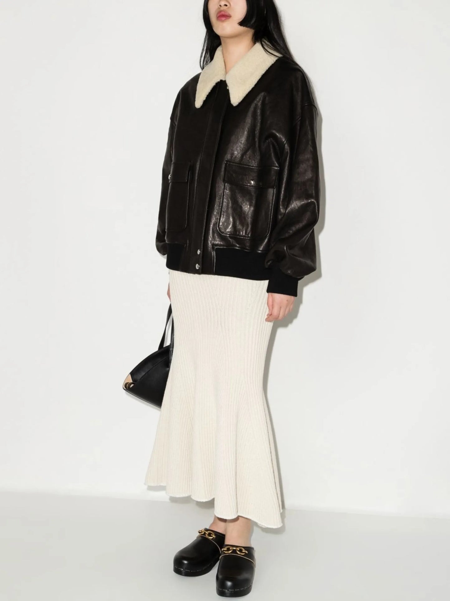 shearling-trim jacket
