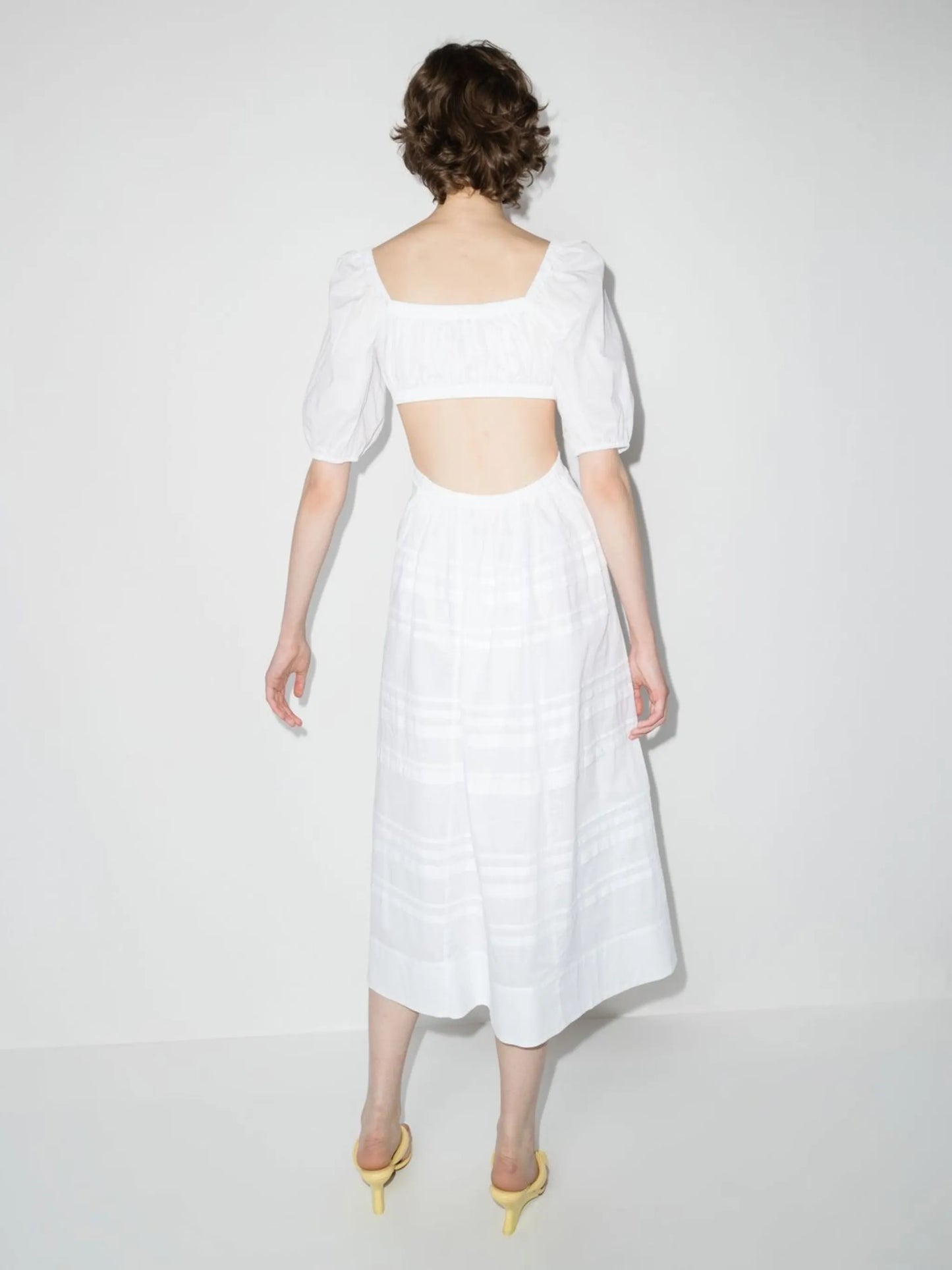 cut-out tiered midi dress