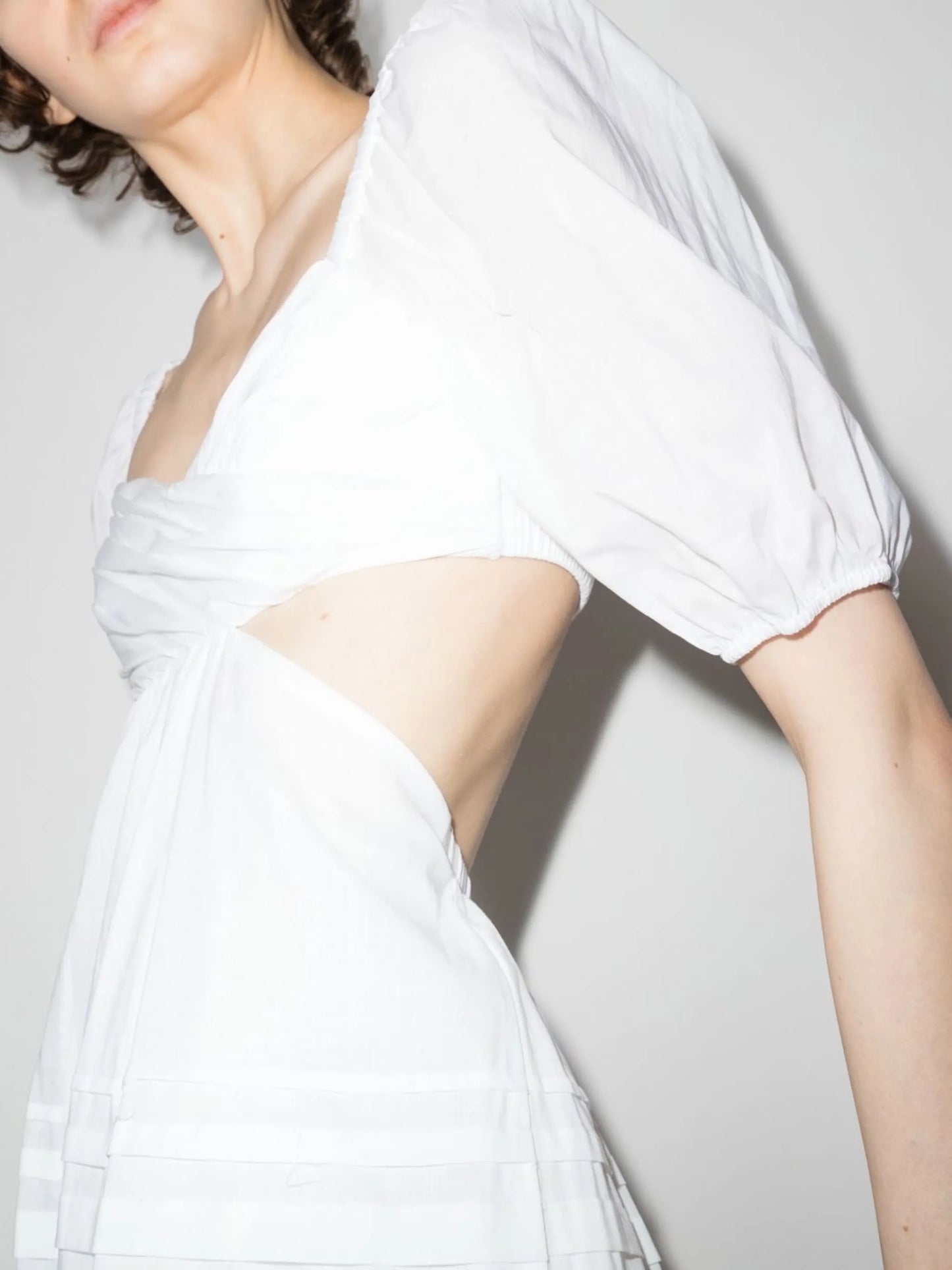 cut-out tiered midi dress