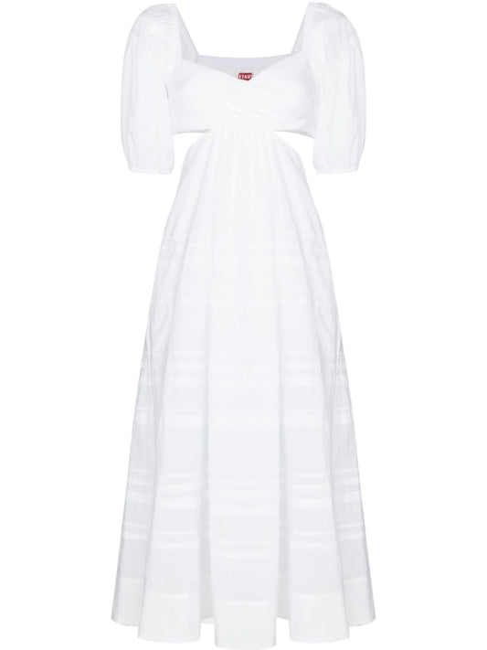 cut-out tiered midi dress
