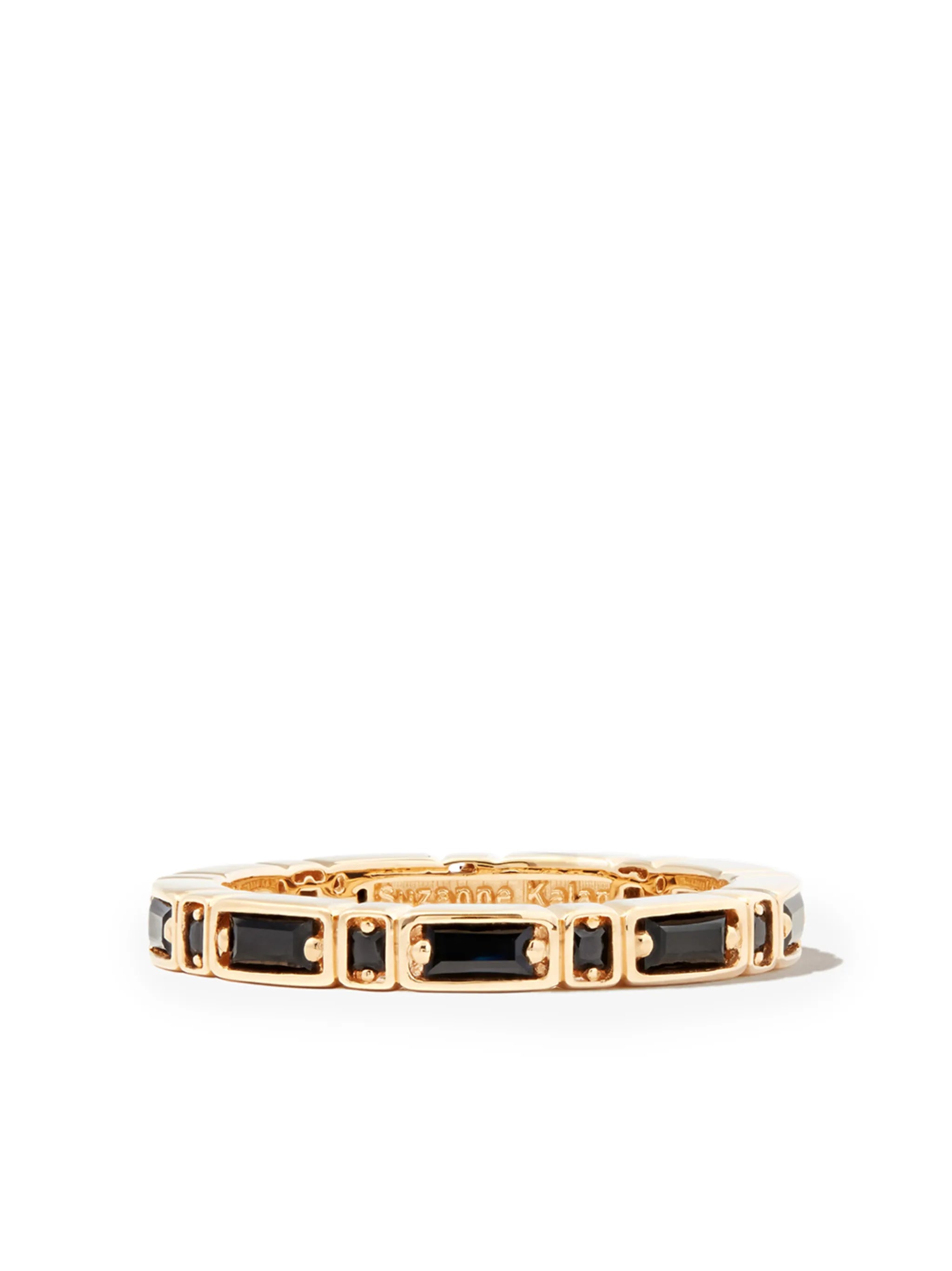 18kt yellow gold Inlay Sideways sapphire eternity band ring