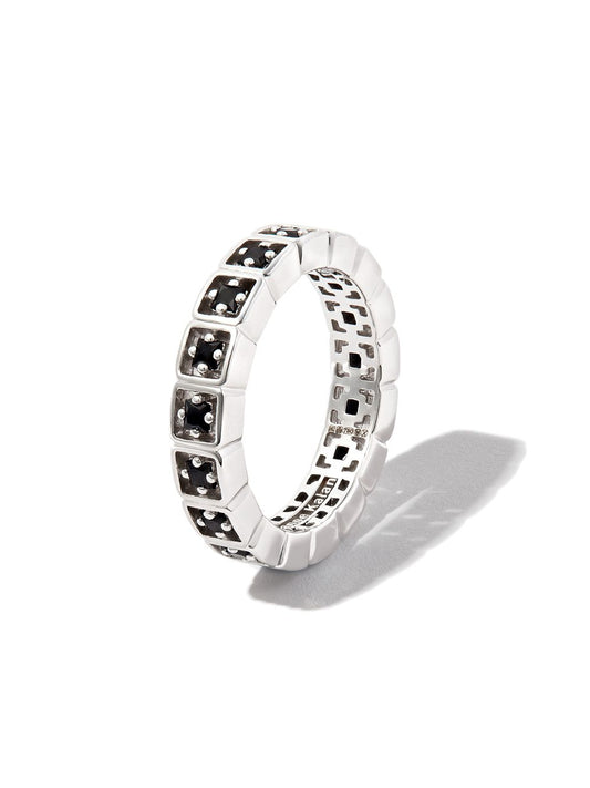 18kt white gold Inlay mini sapphire ring