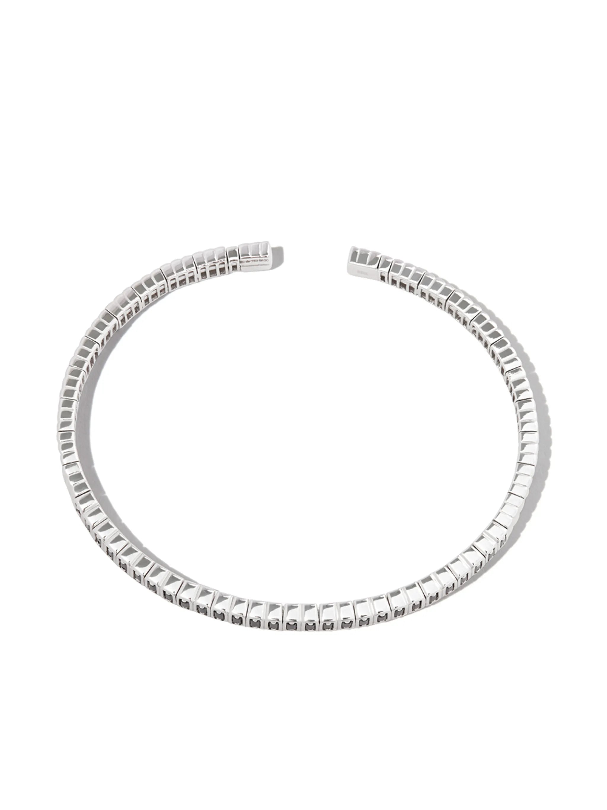 18kt white gold Inlay sapphire cuff