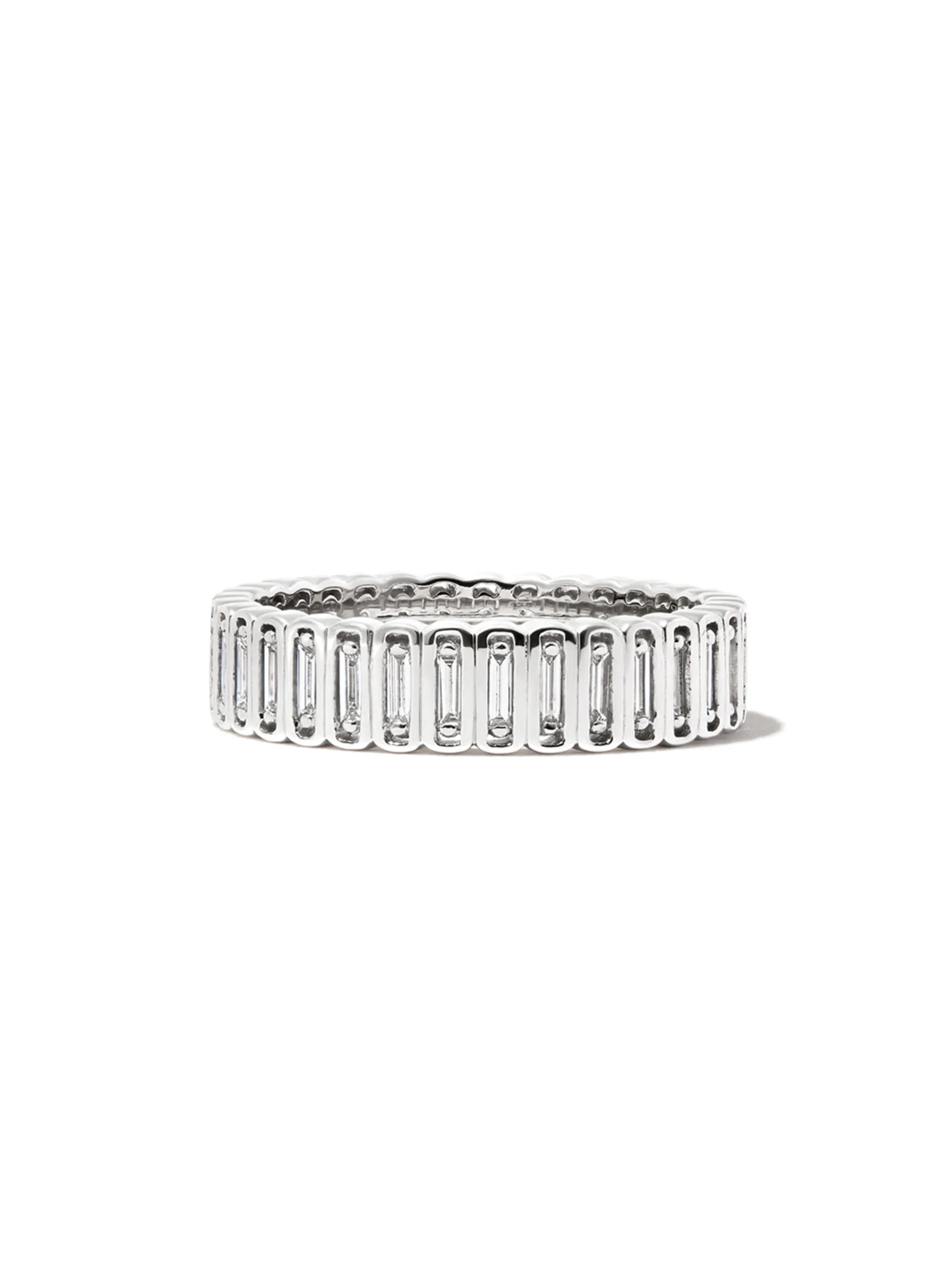 18kt white gold Inlay diamond eternity band ring