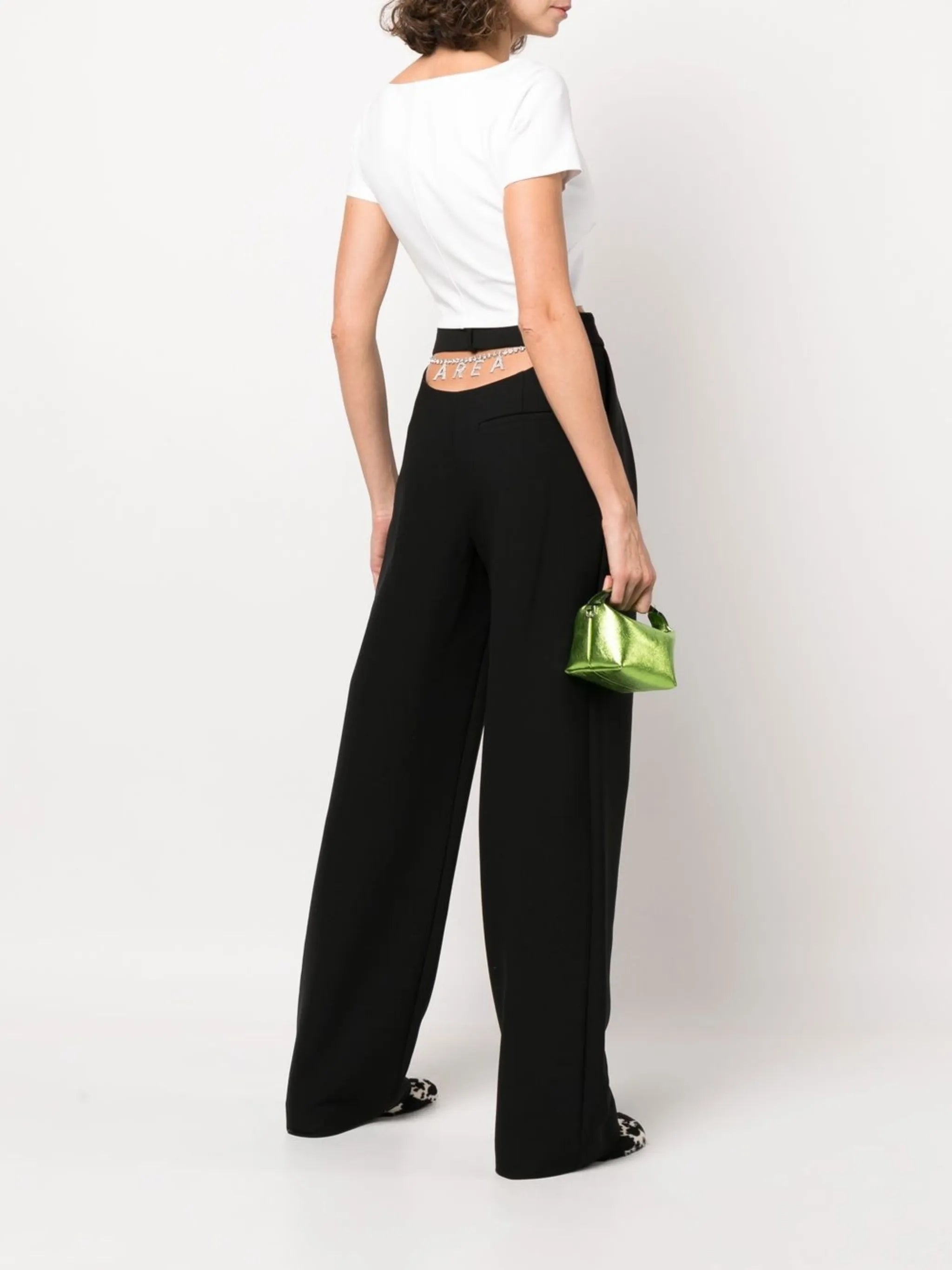 cut-out high-waisted trousers