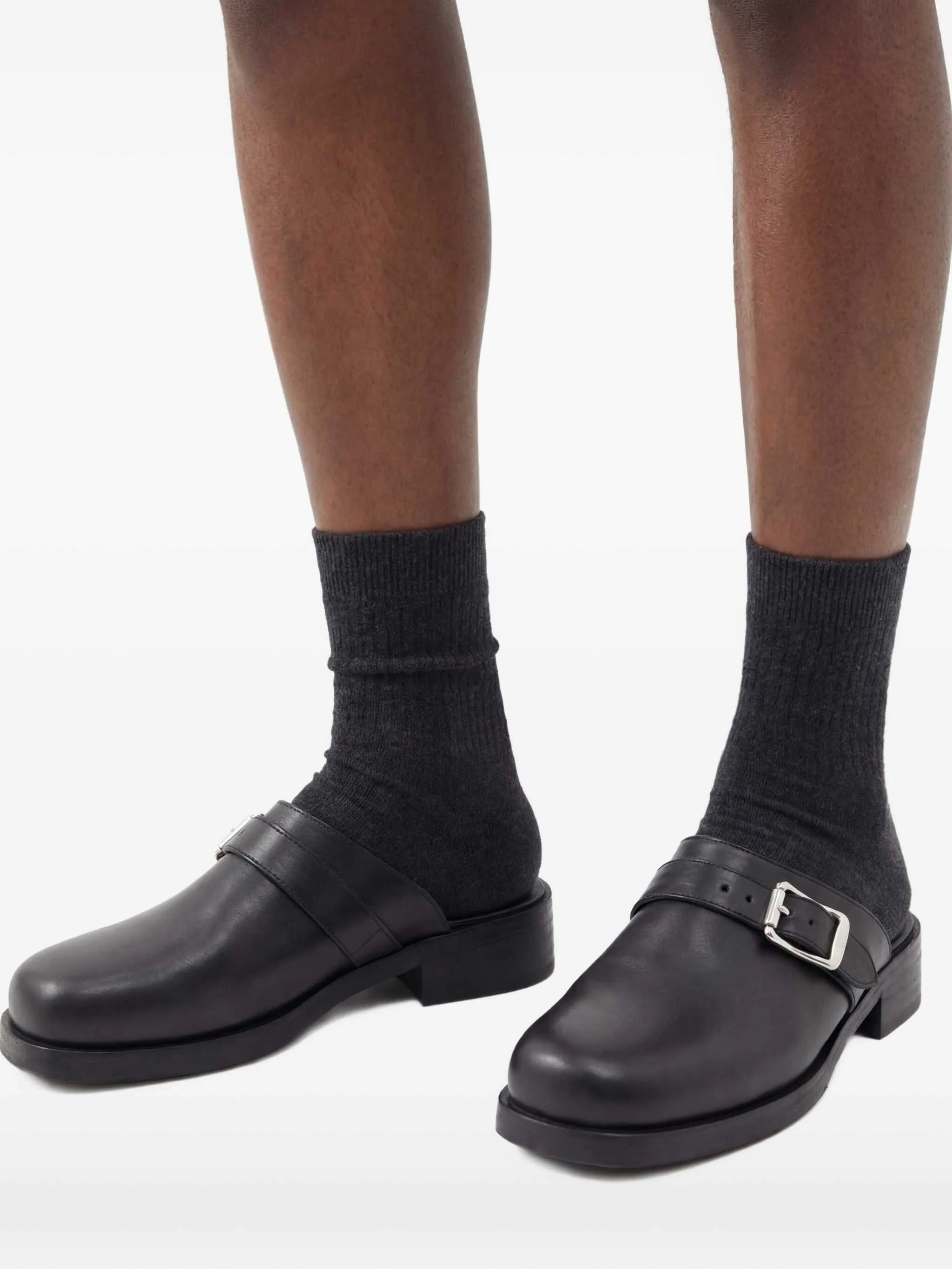 buckle-detail mules